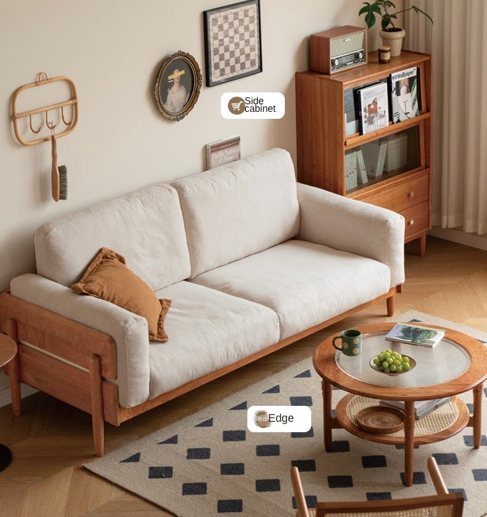 Cherry, Oak Solid Wood Antique Style Sofa.
