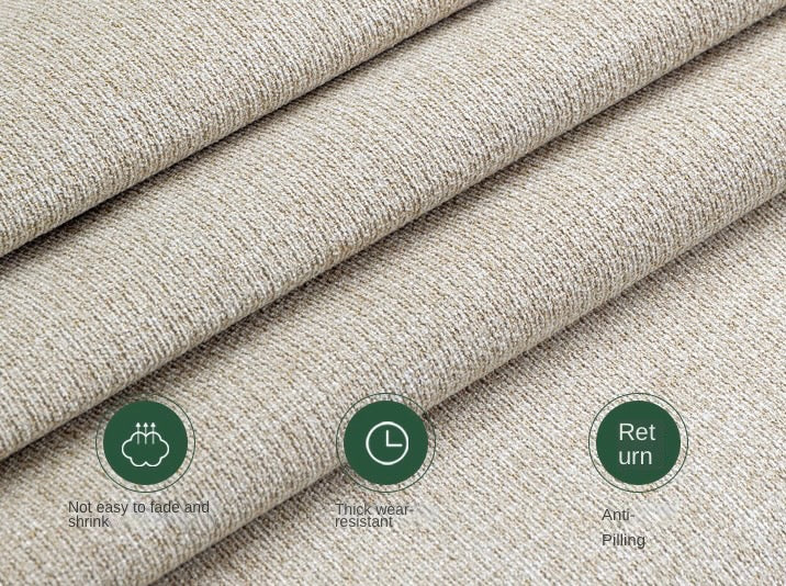 Oak, Solid Rubberwood Walnut Color Fabric Sofa.