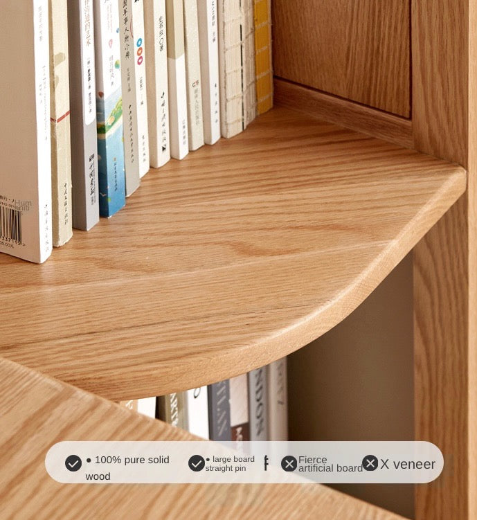 Ash, Oak, Solid RubbberWood Corner Bookshelf