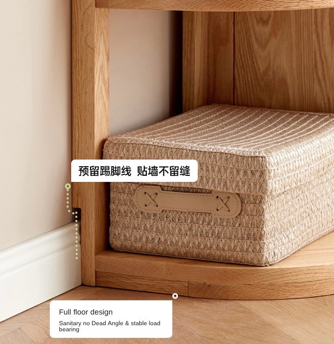 Ash, Oak, Solid RubbberWood Corner Bookshelf