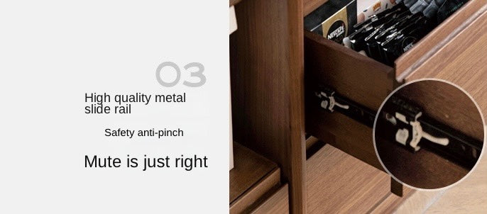 Black Walnut Solid Wood flat glass Double-door bookcase