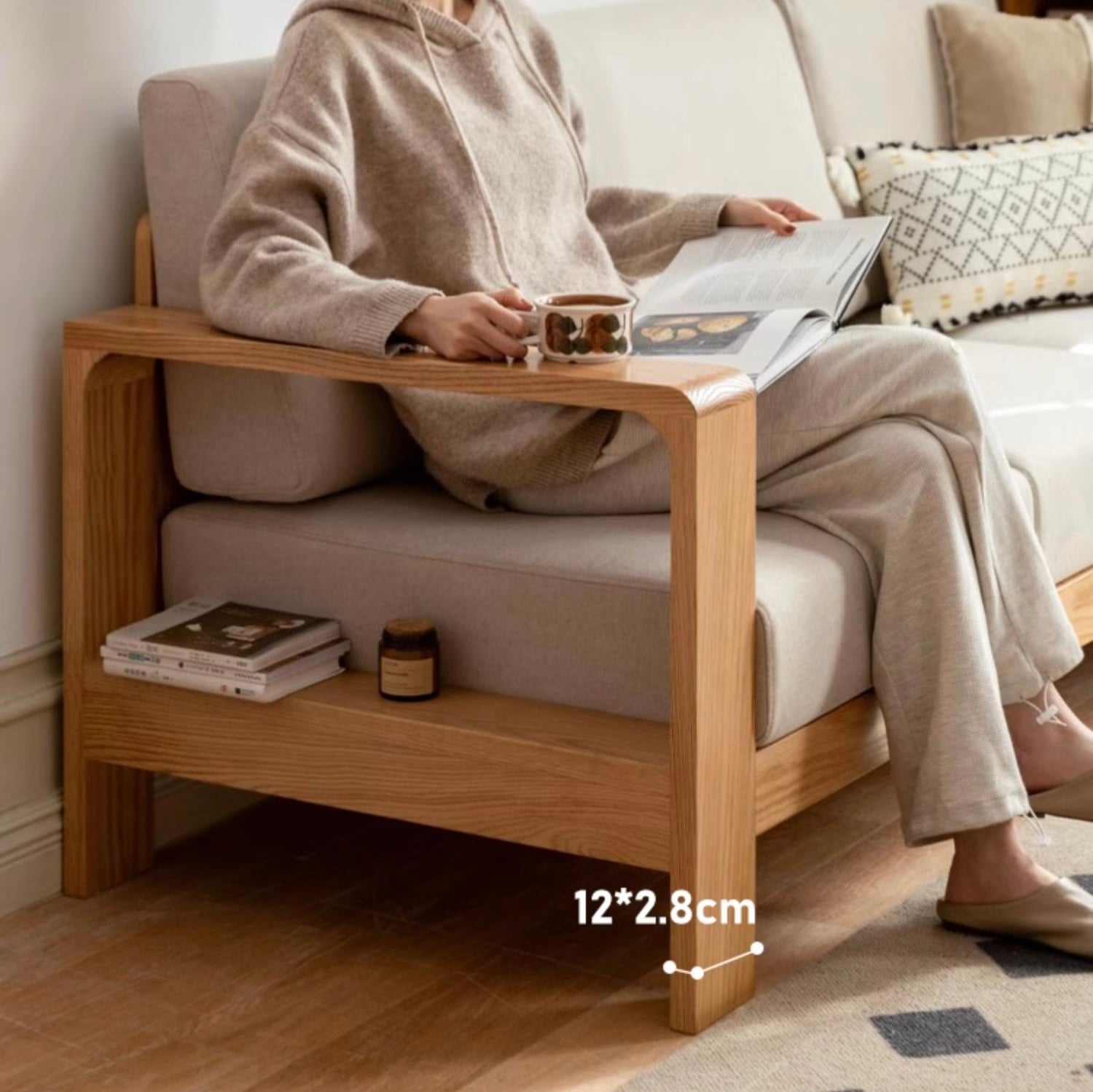 Oak, Poplar, Rubberwood, Beech Solid Wood Modern Fabric Sofa.
