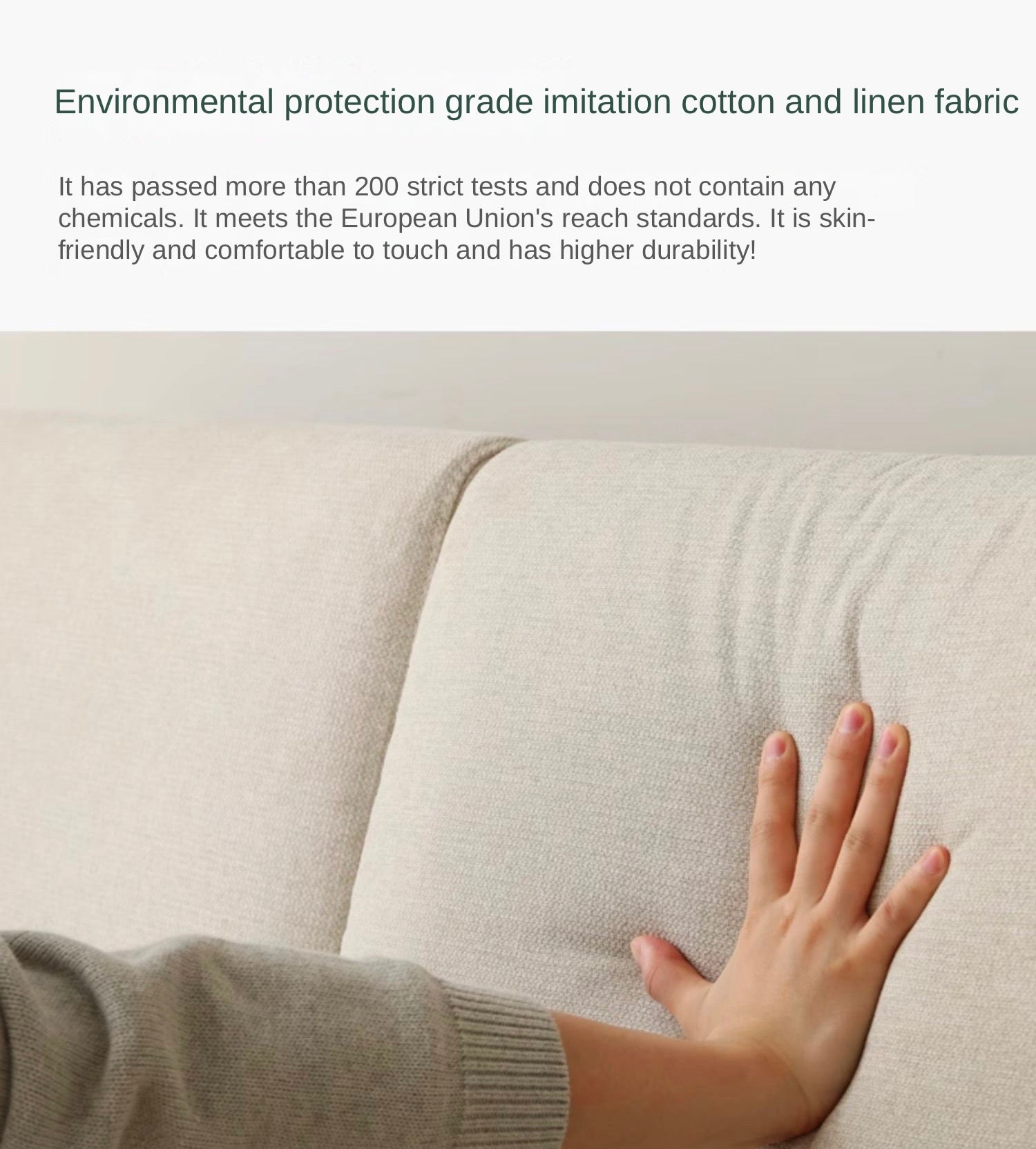 Oak, Poplar, Rubberwood, Beech Solid Wood Modern Fabric Sofa.