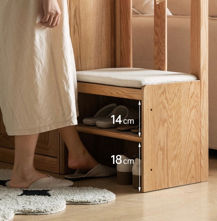 Oak Solid Wood Clothes Hangers Racks, Shoe Cabinets