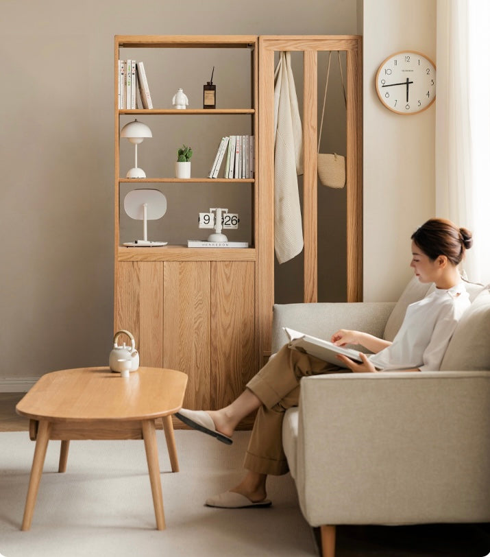 Oak Solid Wood Clothes Hangers Racks, Shoe Cabinets