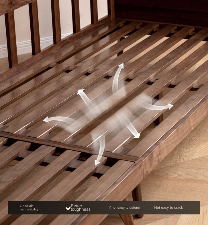 Black Walnut, Ash Solid Wood Genuine Leather Down Sofa.