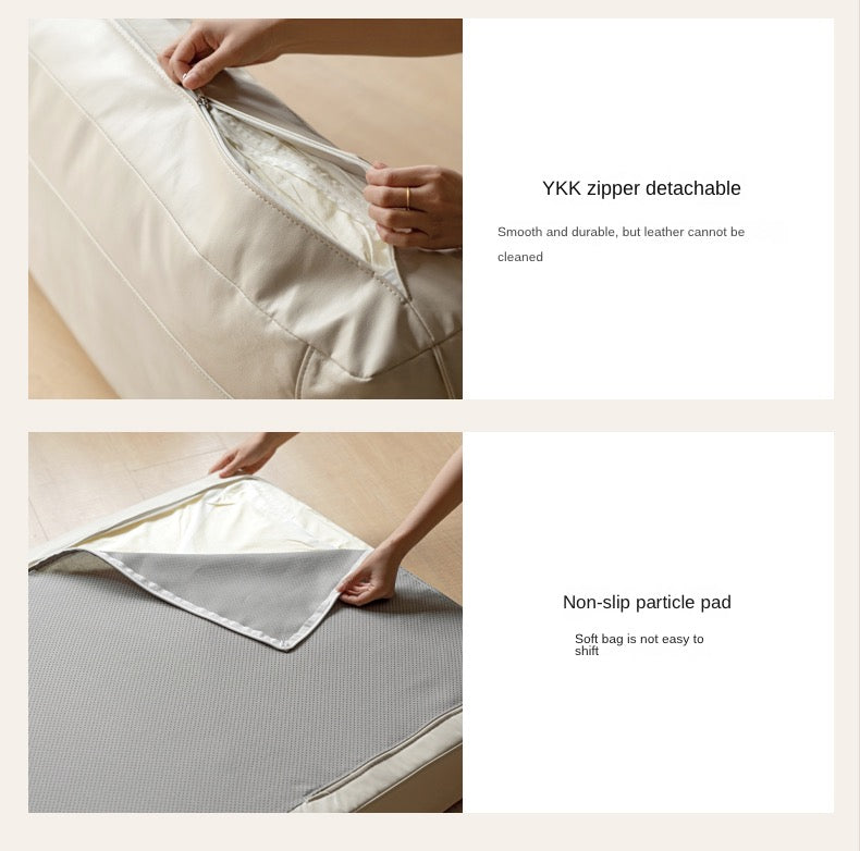 Black Walnut, Ash Solid Wood Genuine Leather Down Sofa.