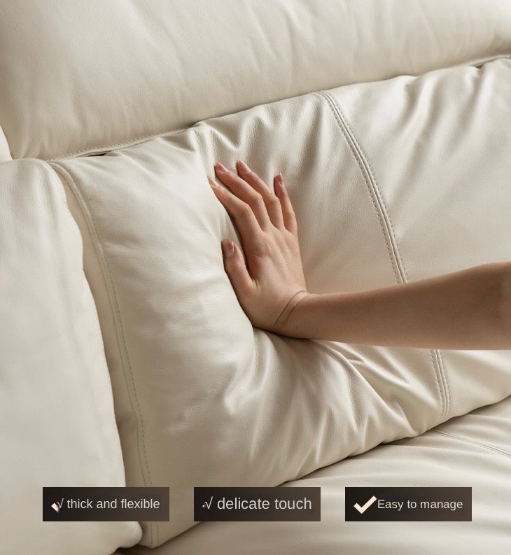 Black Walnut, Ash Solid Wood Genuine Leather Down Sofa.