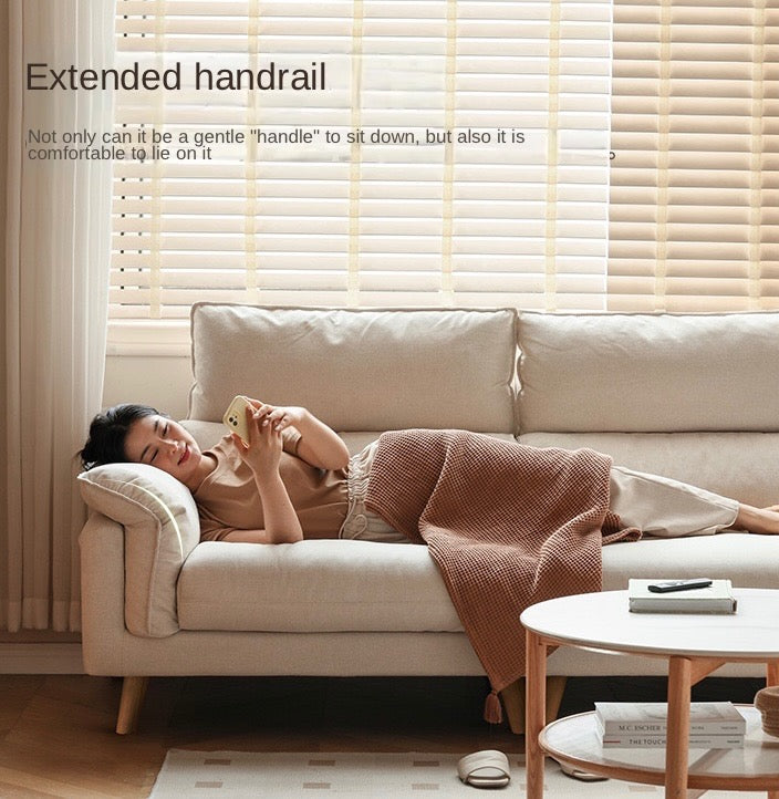 Fabric, Leather Modern White Down Sofa.