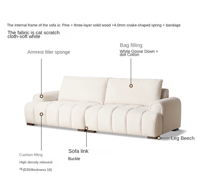 Cream Wind Cat Scratch Cloth Goose Down Sofa)