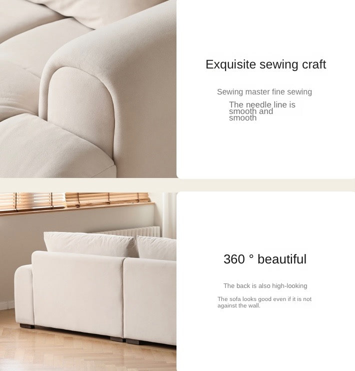 Cream Wind Cat Scratch Cloth Goose Down Sofa.