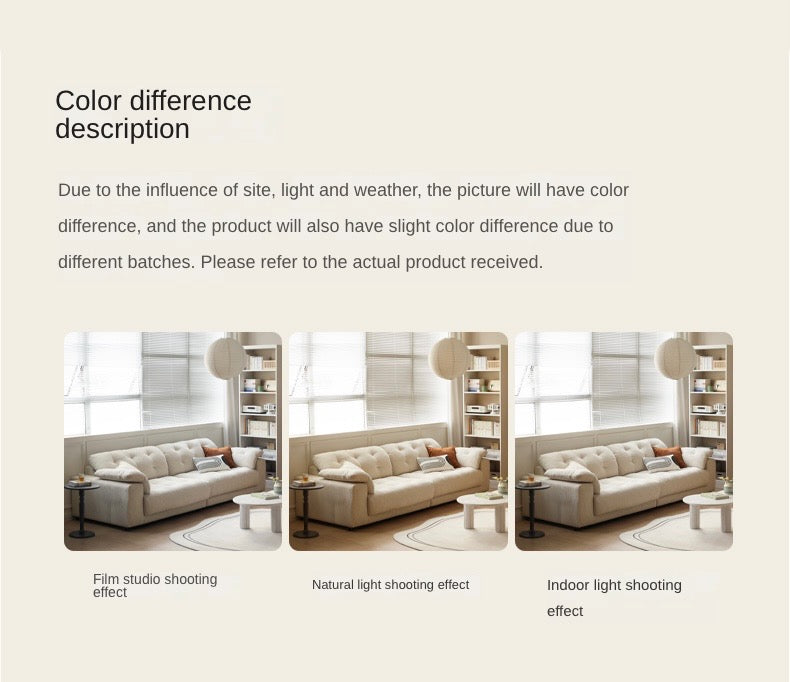 Fabric Sofa Cream Style White Goose Down.