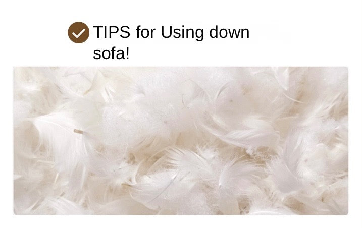 Fabric Sofa Cream Style White Goose Down.