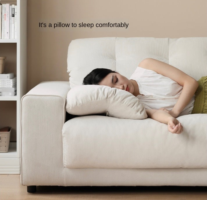Fabric Sofa Cream Style White Goose Down.