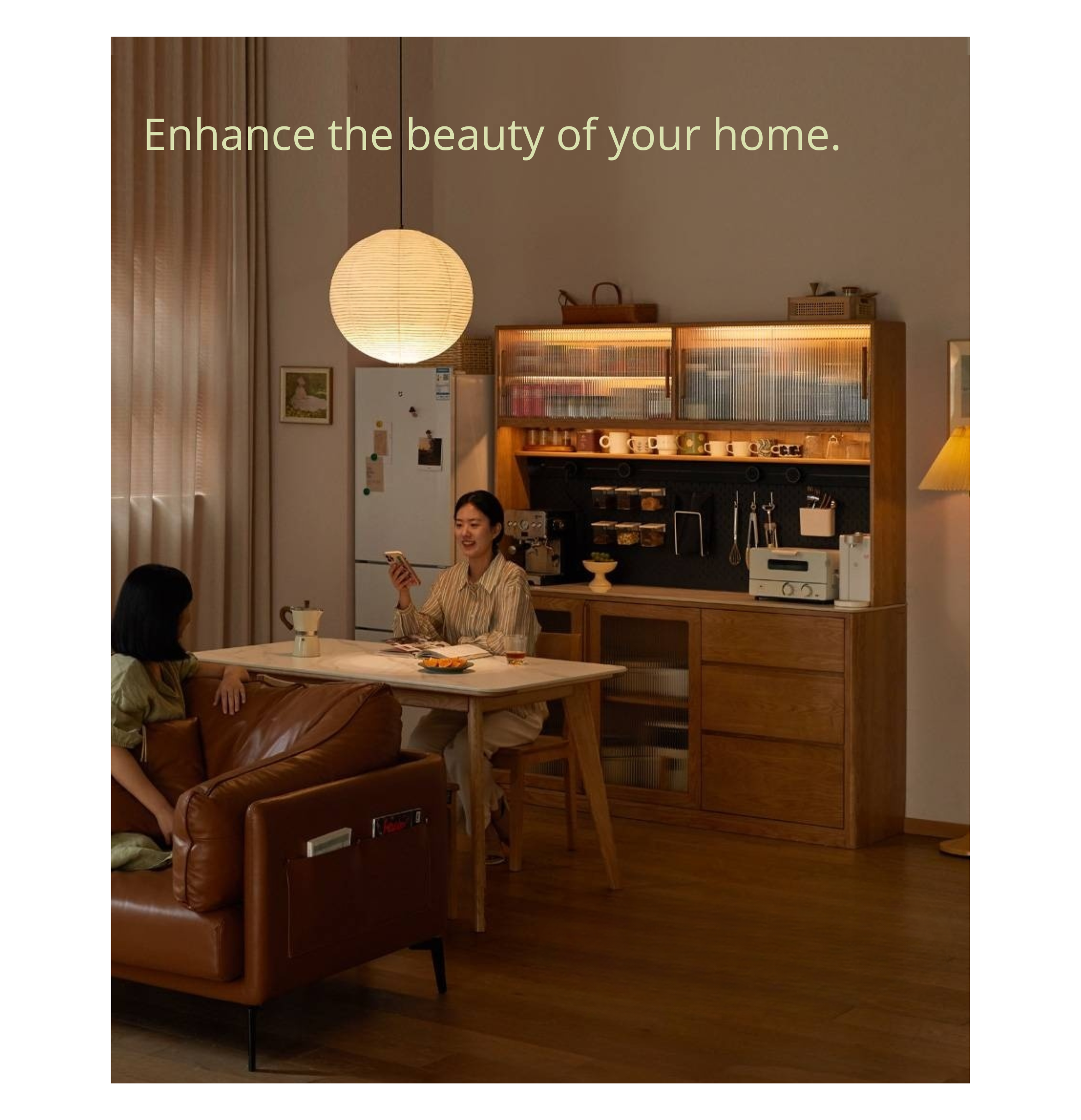 Ash Solid Wood White Wax Rock Plate Sideboard