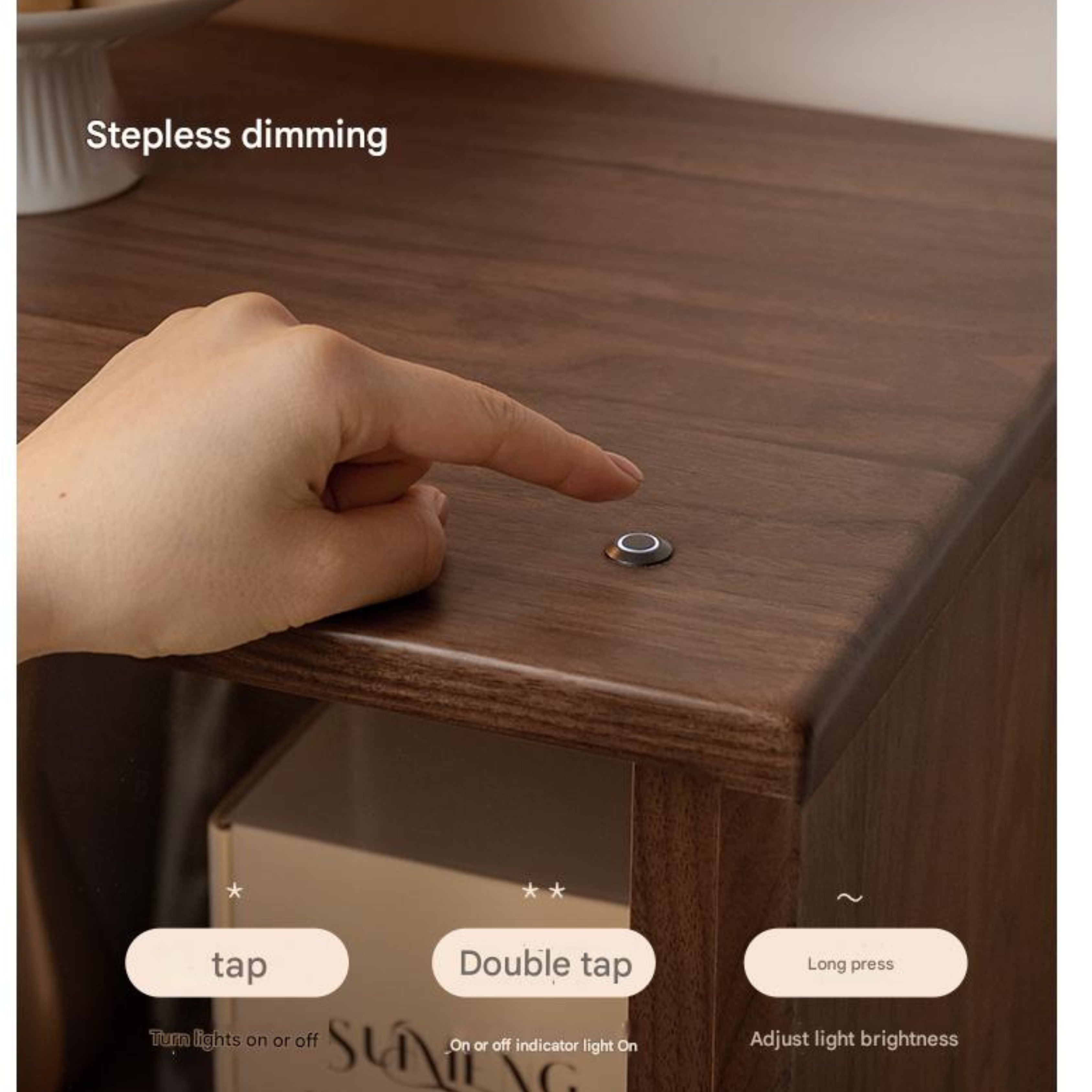 Oak, White oak, Black Walnut Solid Wood Wabi-Sabi Style Floor Side Cabinet.