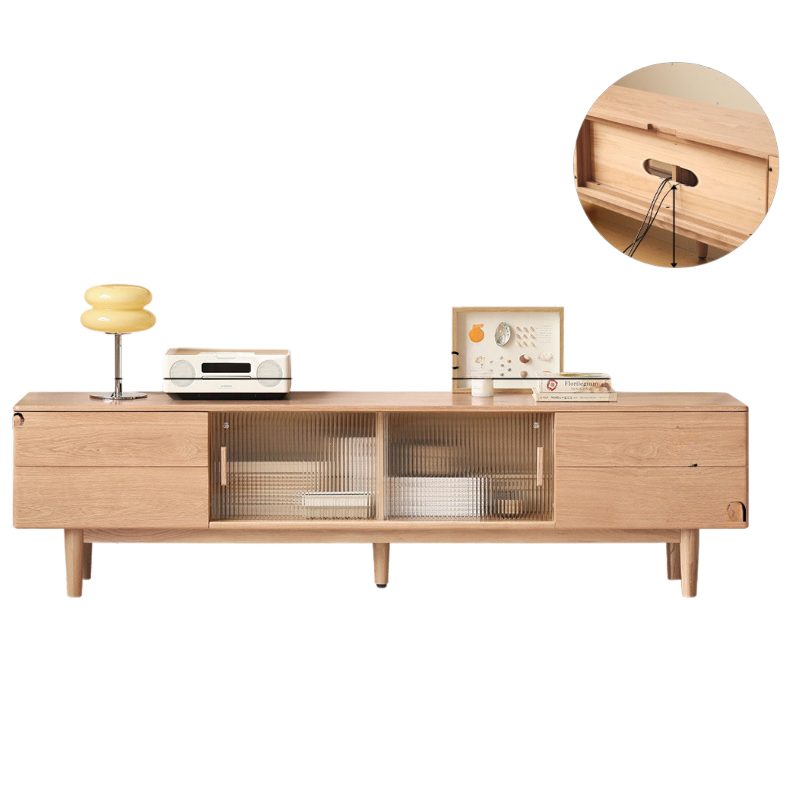 Ash, Oak Solid Wood TV Cabinet Modern.
