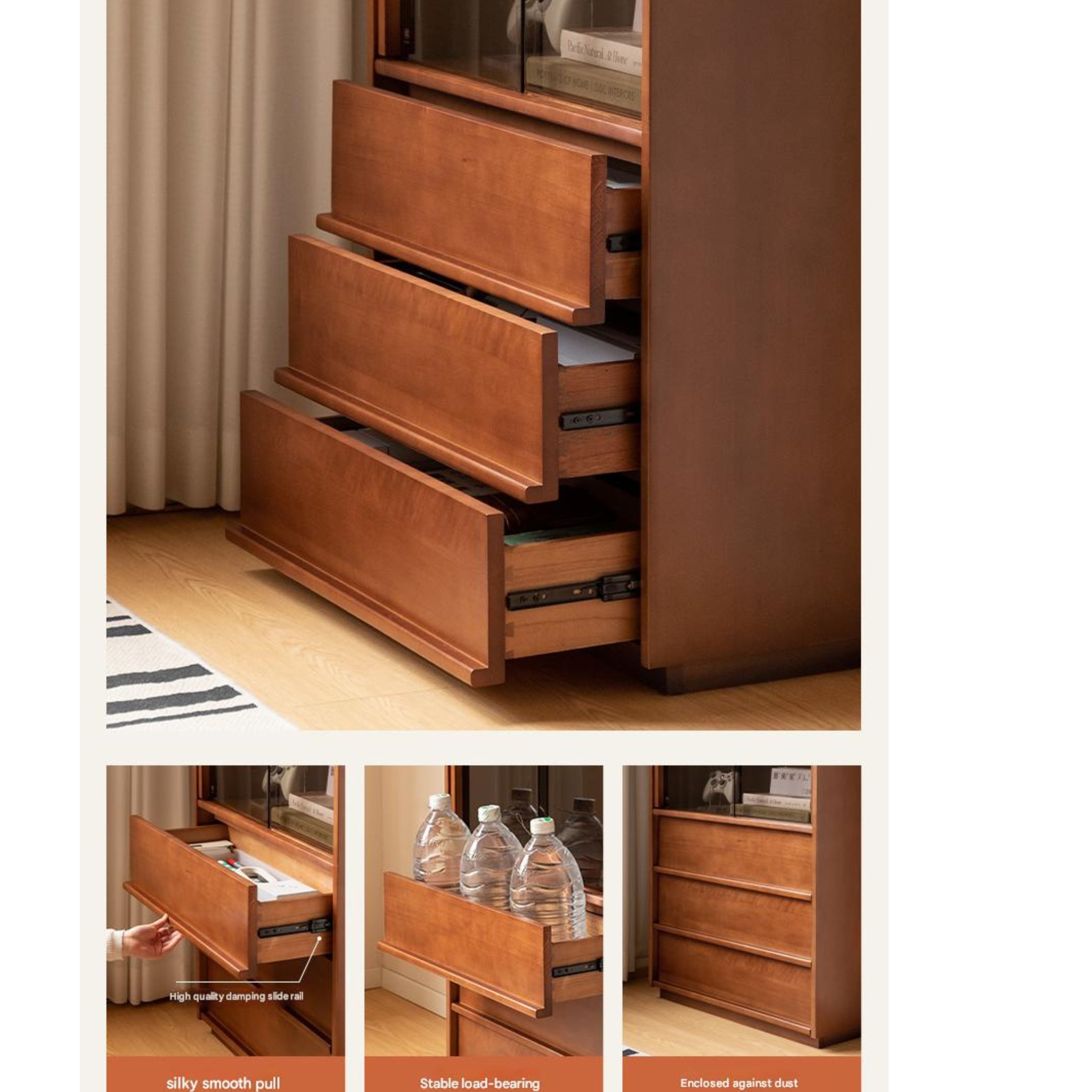 Poplar Solid Wood Middle Ages Side Cabinet