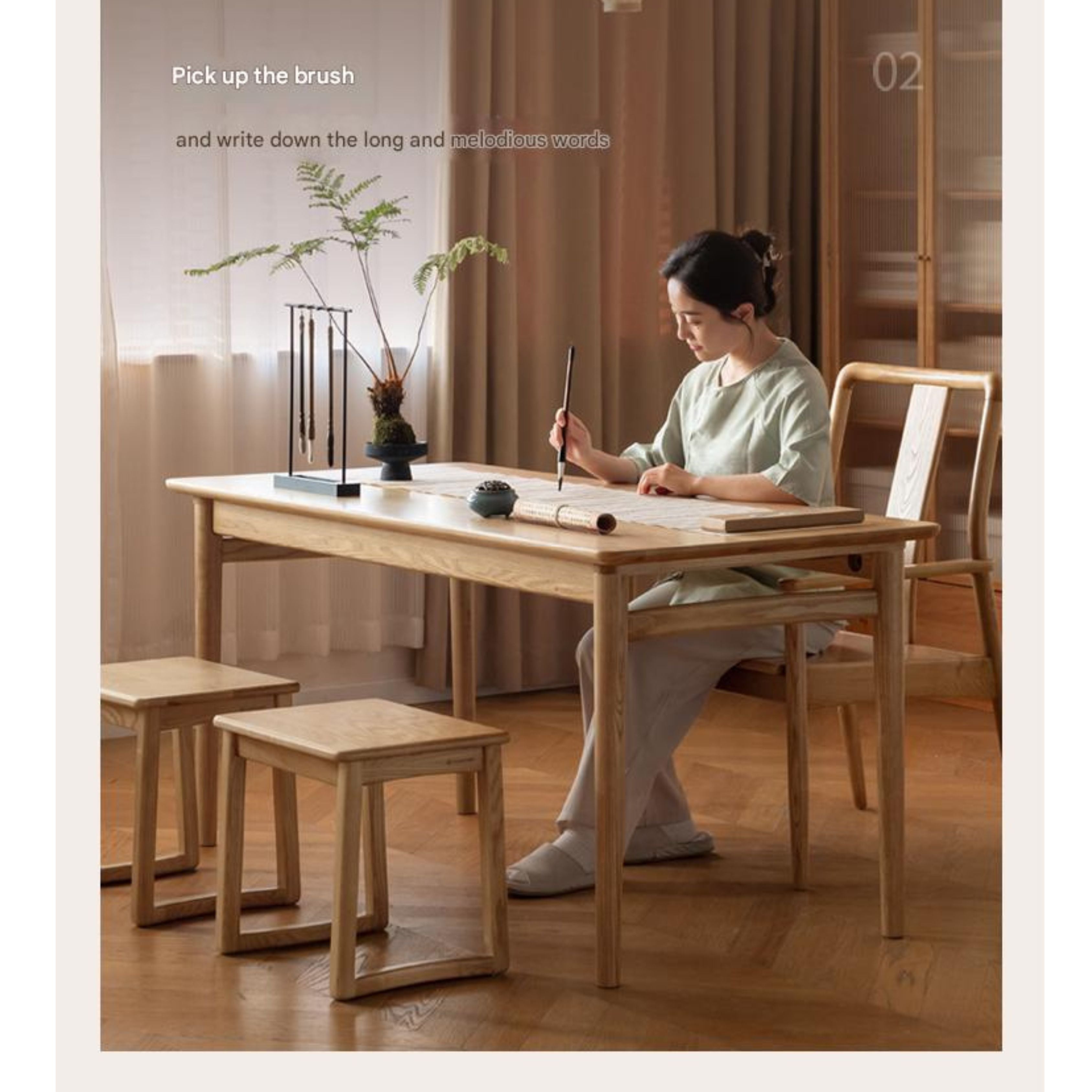 Ash Solid Wood Modern Dual-Purpose Tea Table.