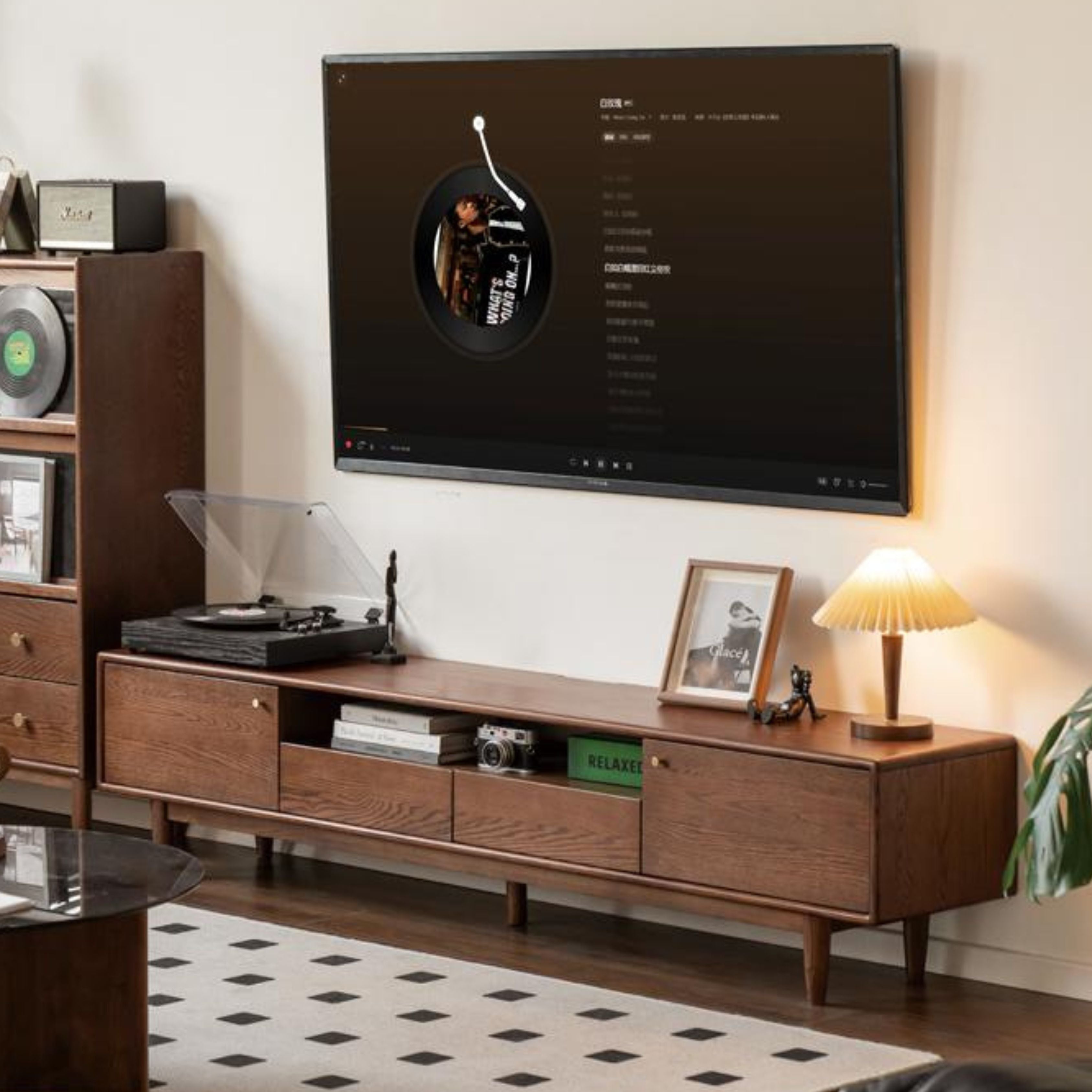 Oak Solid Wood Nordic Modern TV Stand
