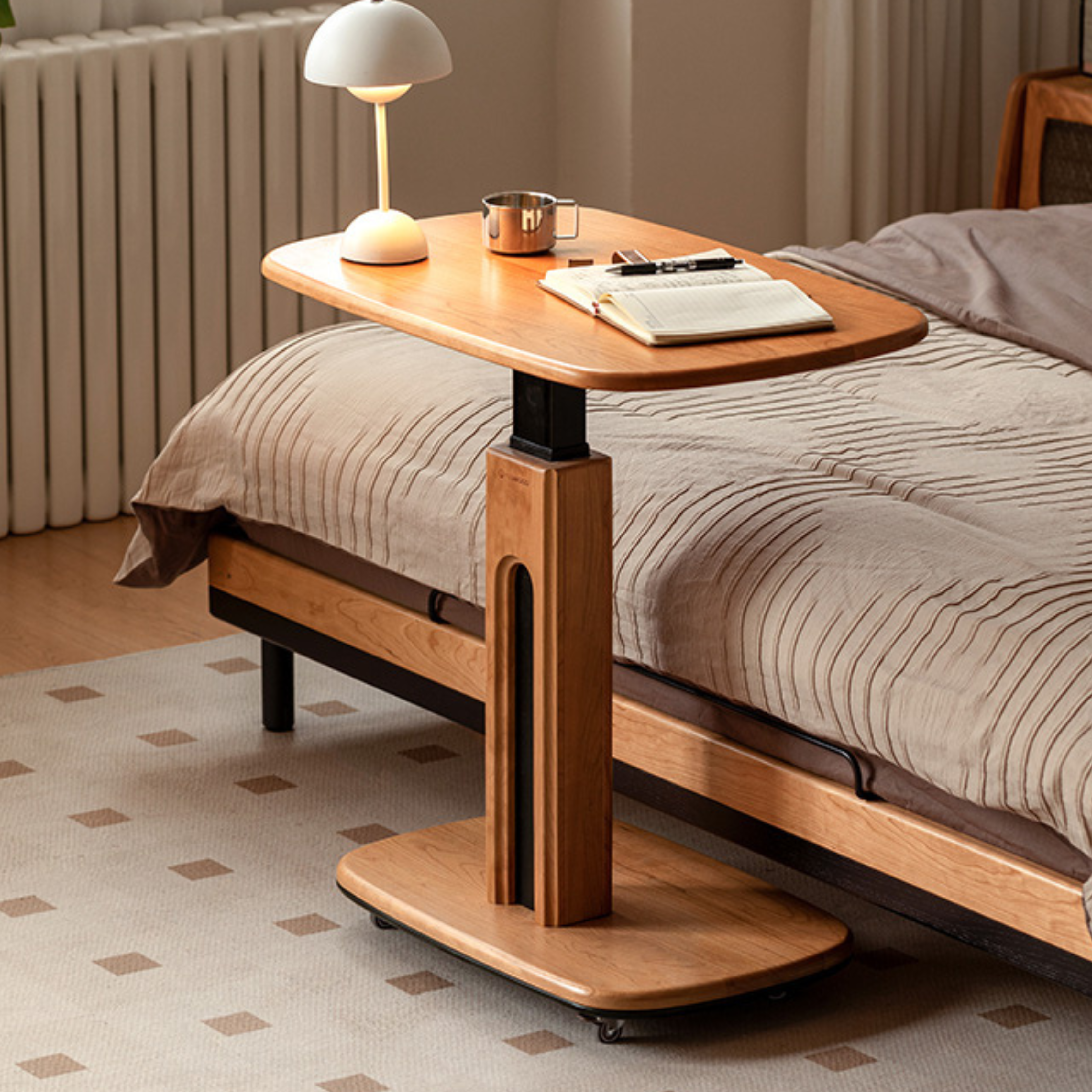 Cherry, Oak Solid Wood Lift Side Table