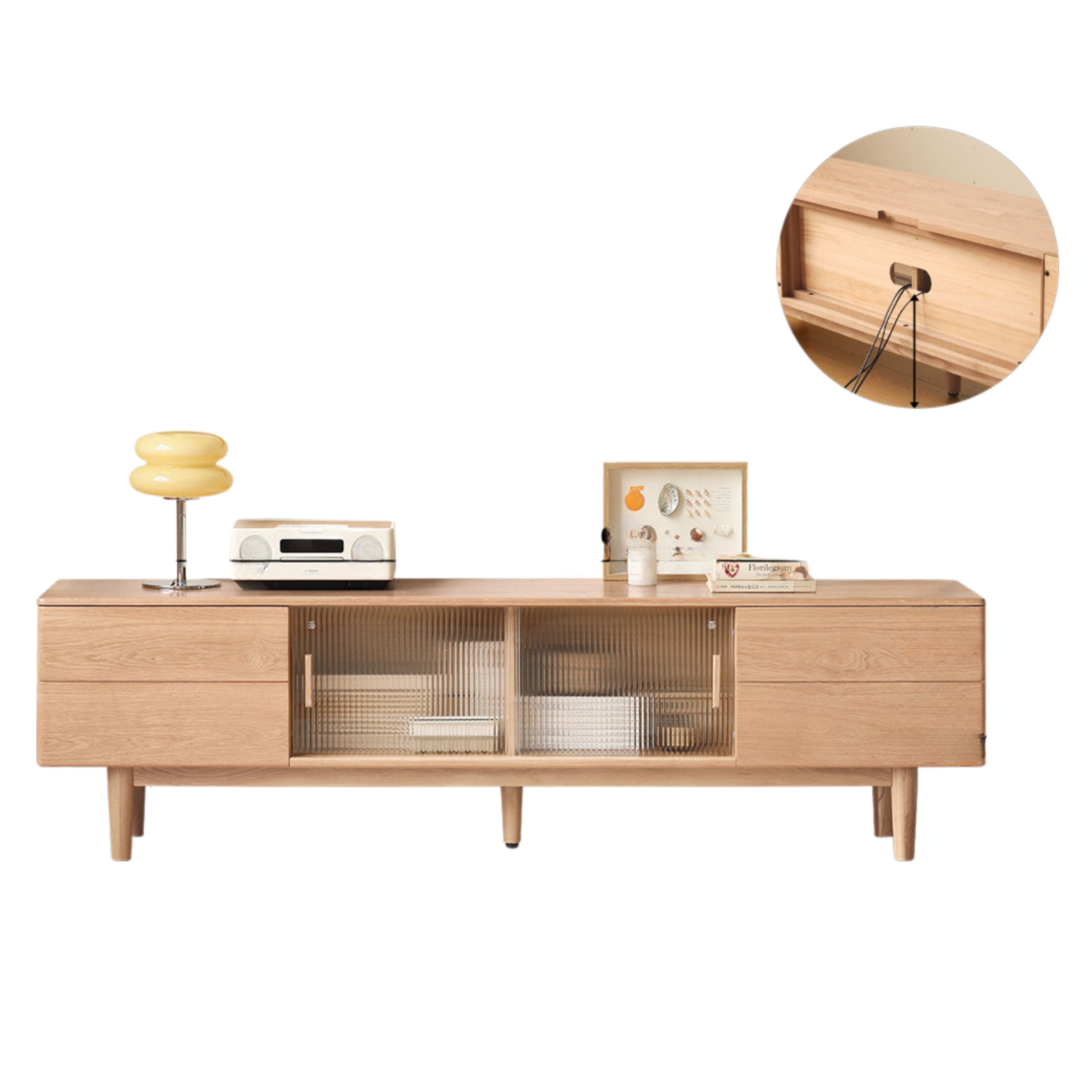 Ash, Oak Solid Wood TV Cabinet Modern.