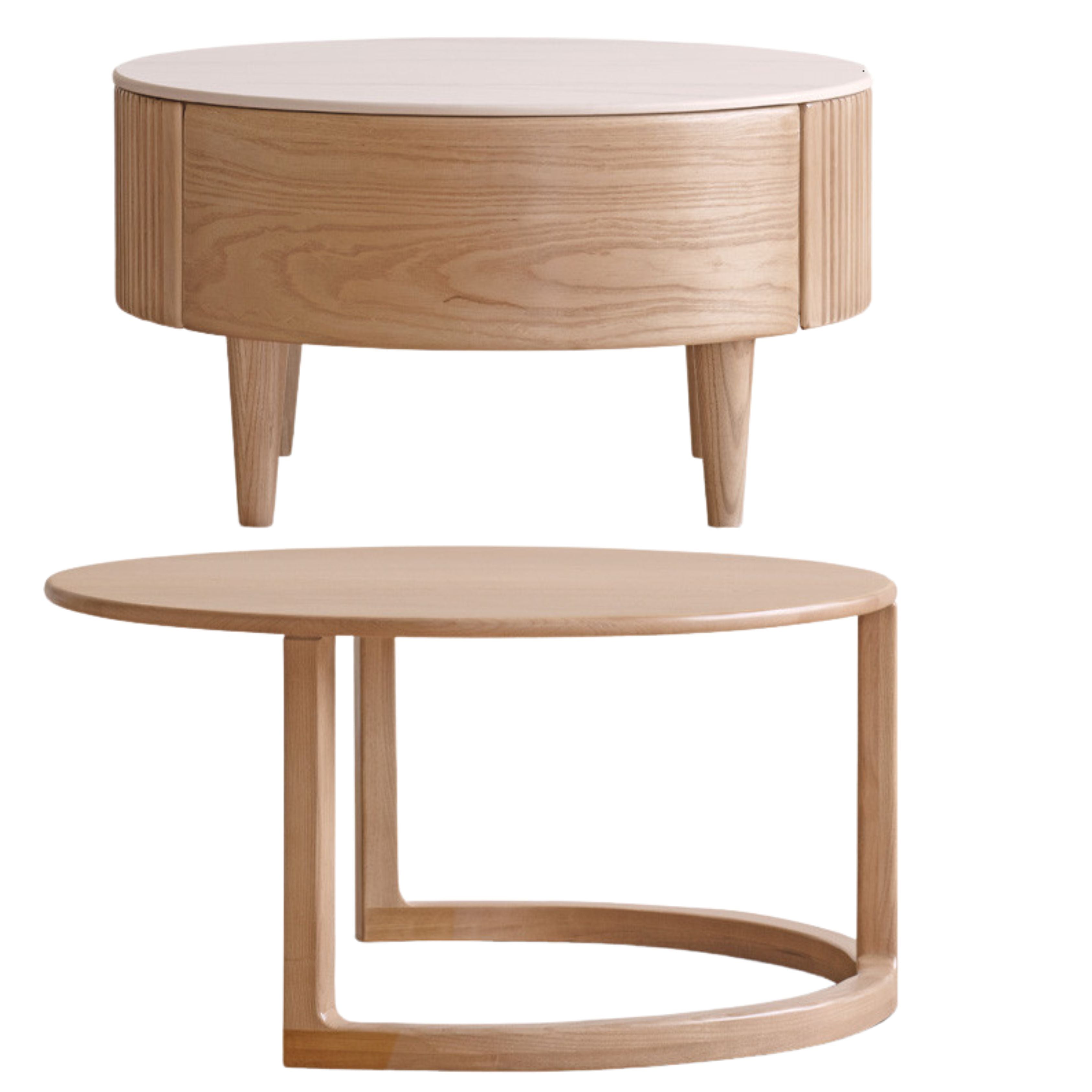Ash Solid Wood Rock Plate Coffee Table