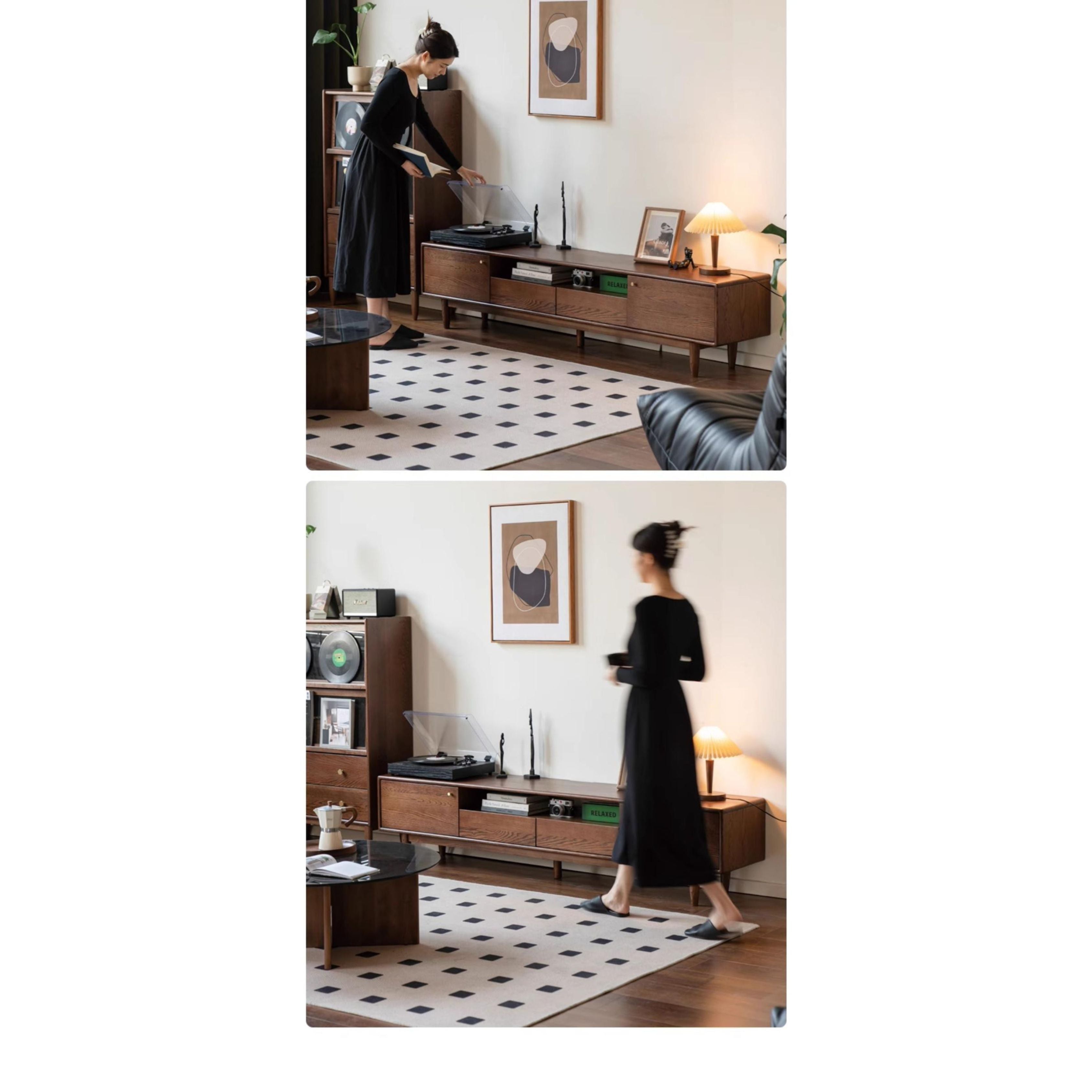 Oak Solid Wood Nordic Modern TV Stand