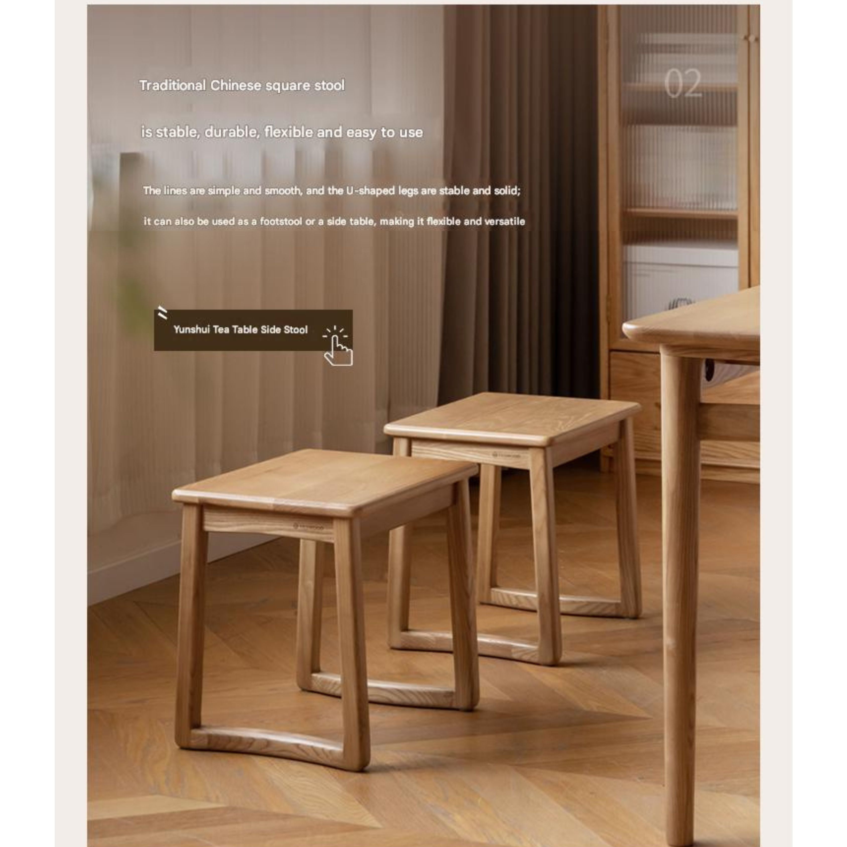 Ash Solid Wood Modern Dual-Purpose Tea Table.