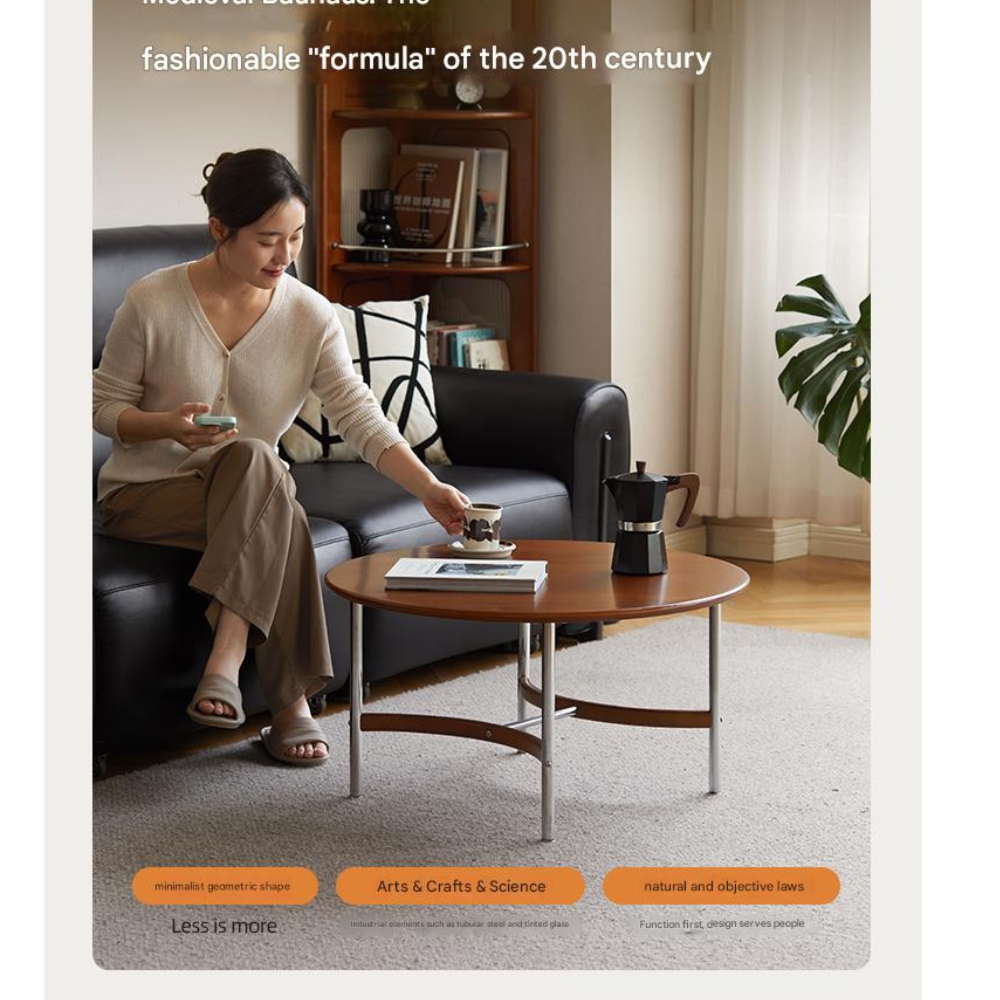 Poplar Solid Wood American Retro Coffee Table.