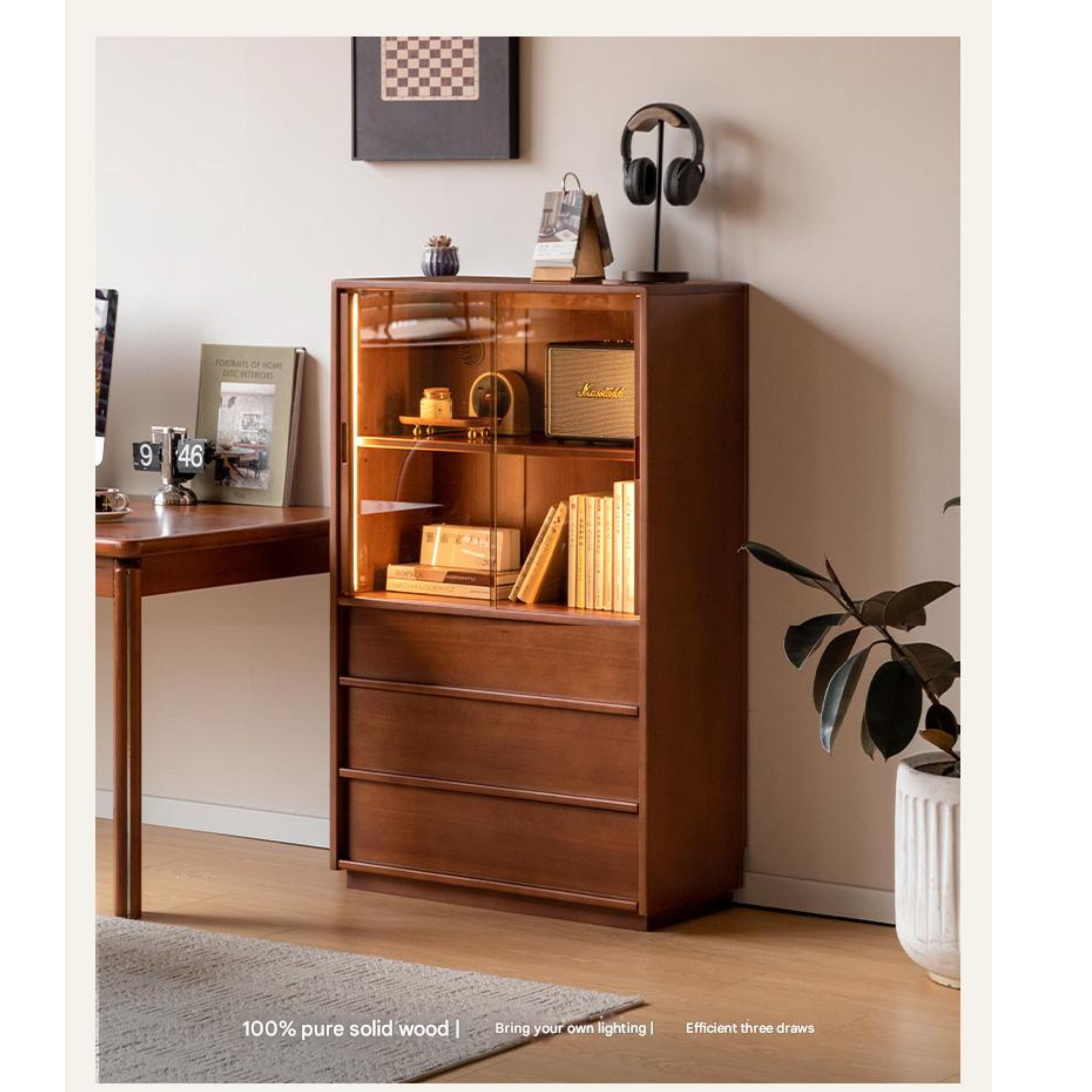 Poplar Solid Wood Middle Ages Side Cabinet