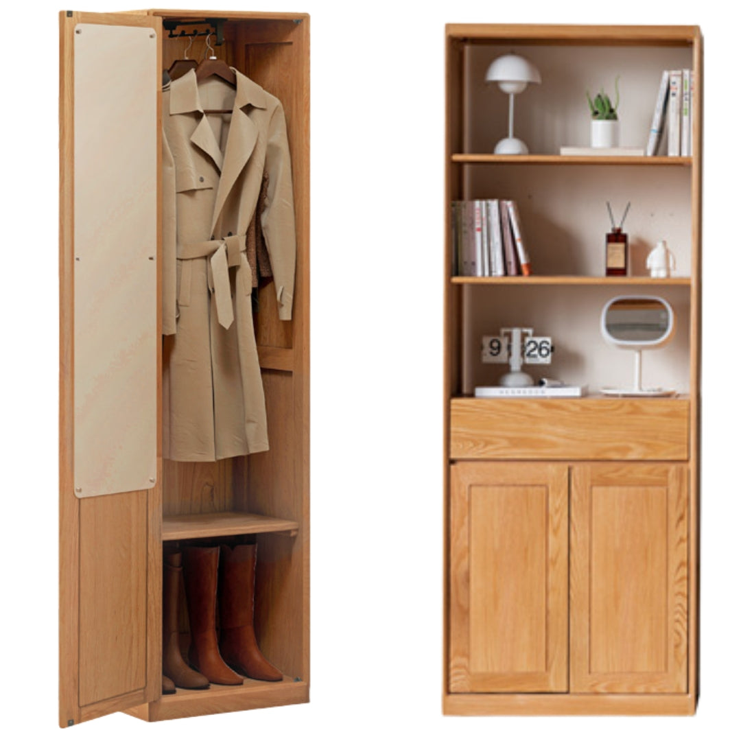 Oak Solid Wood Clothes Hangers Racks, Shoe Cabinets