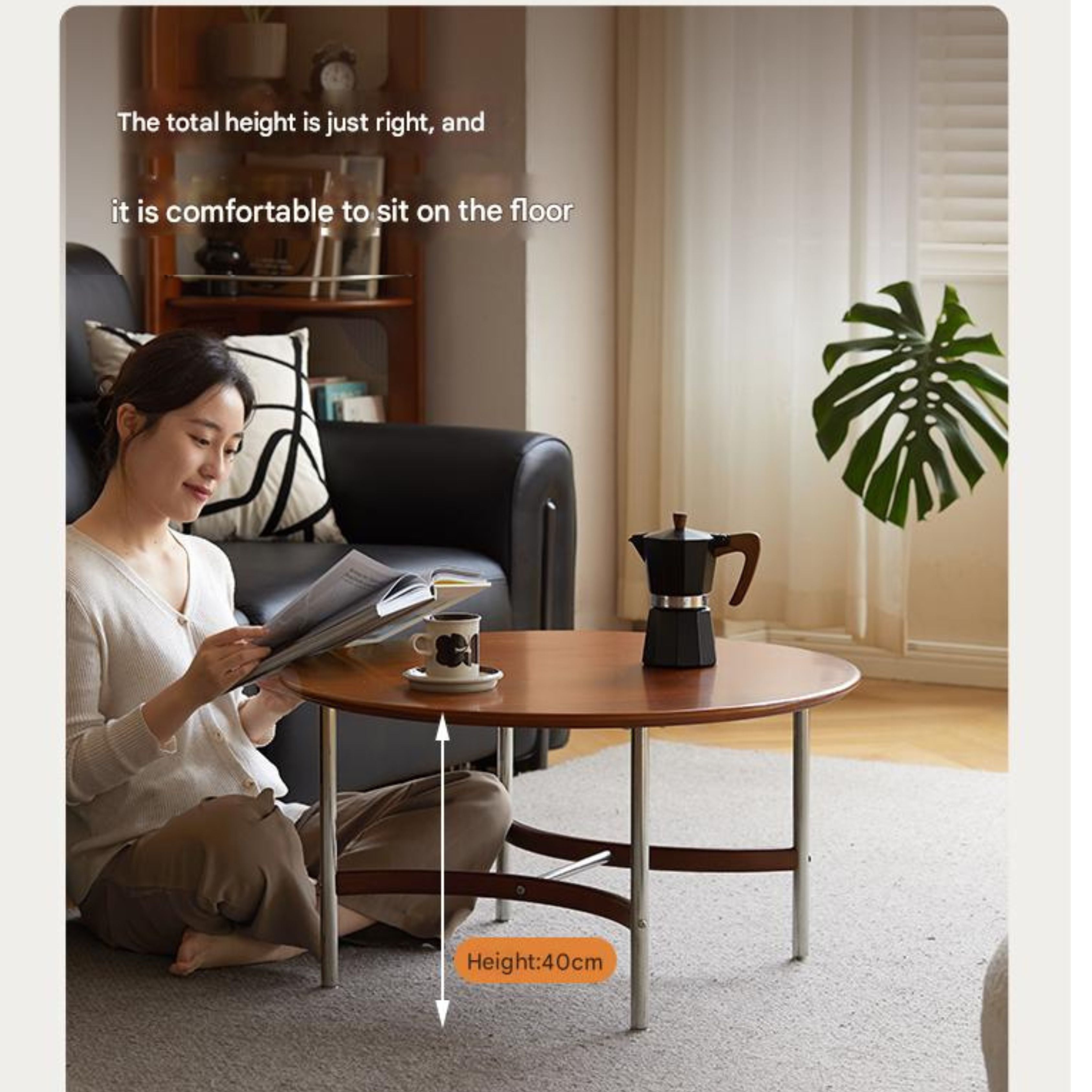 Poplar Solid Wood American Retro Coffee Table.