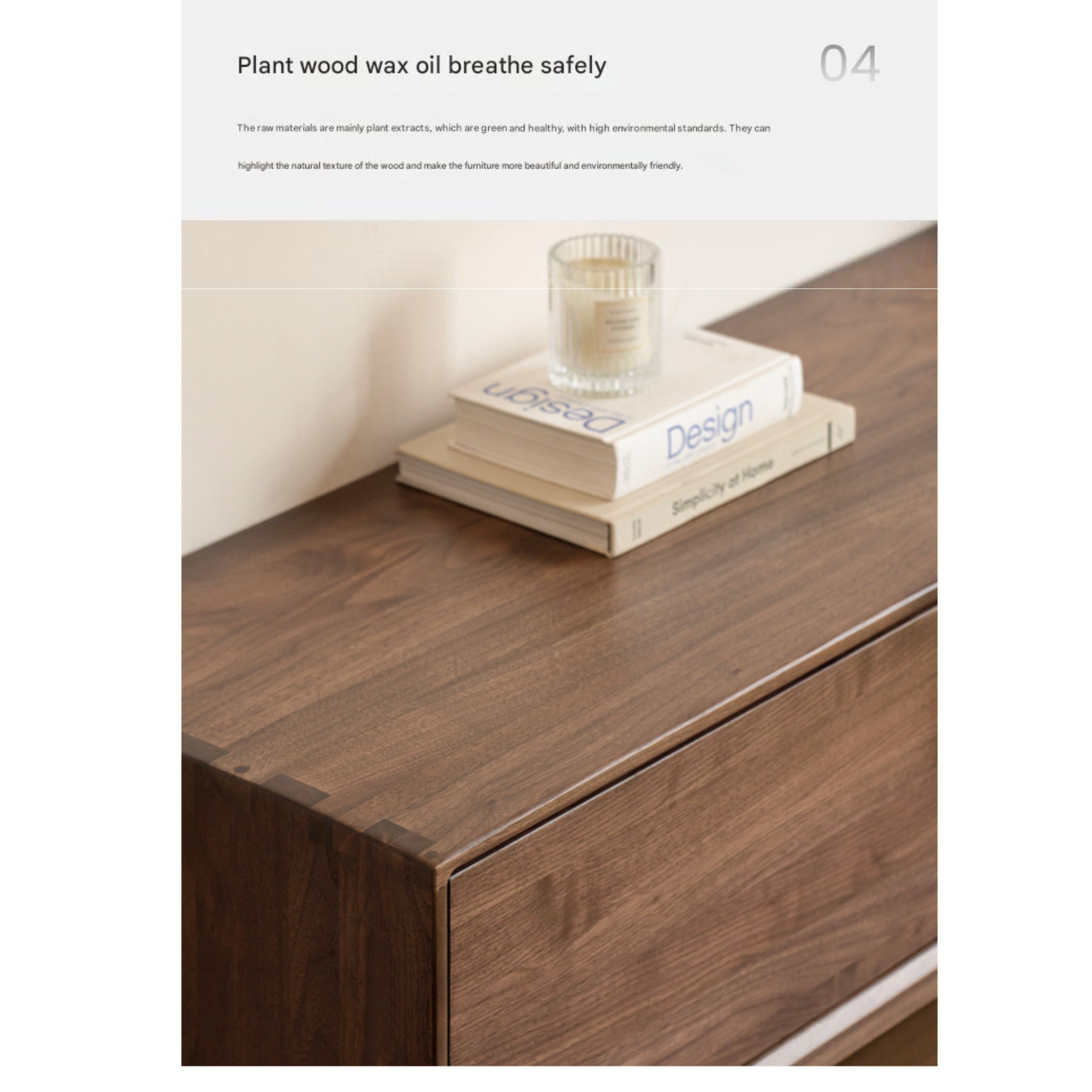 Black Walnut Solid Wood TV Stand Cabinet