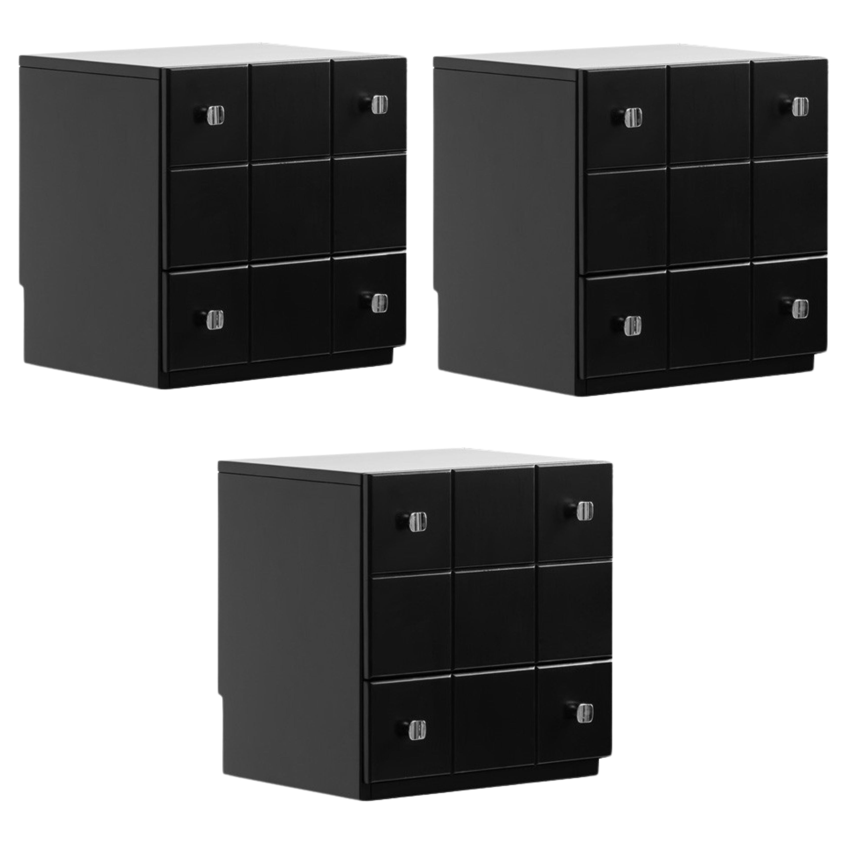 Poplar, Rubber Solid Wood Retro Style Side Cabinets.