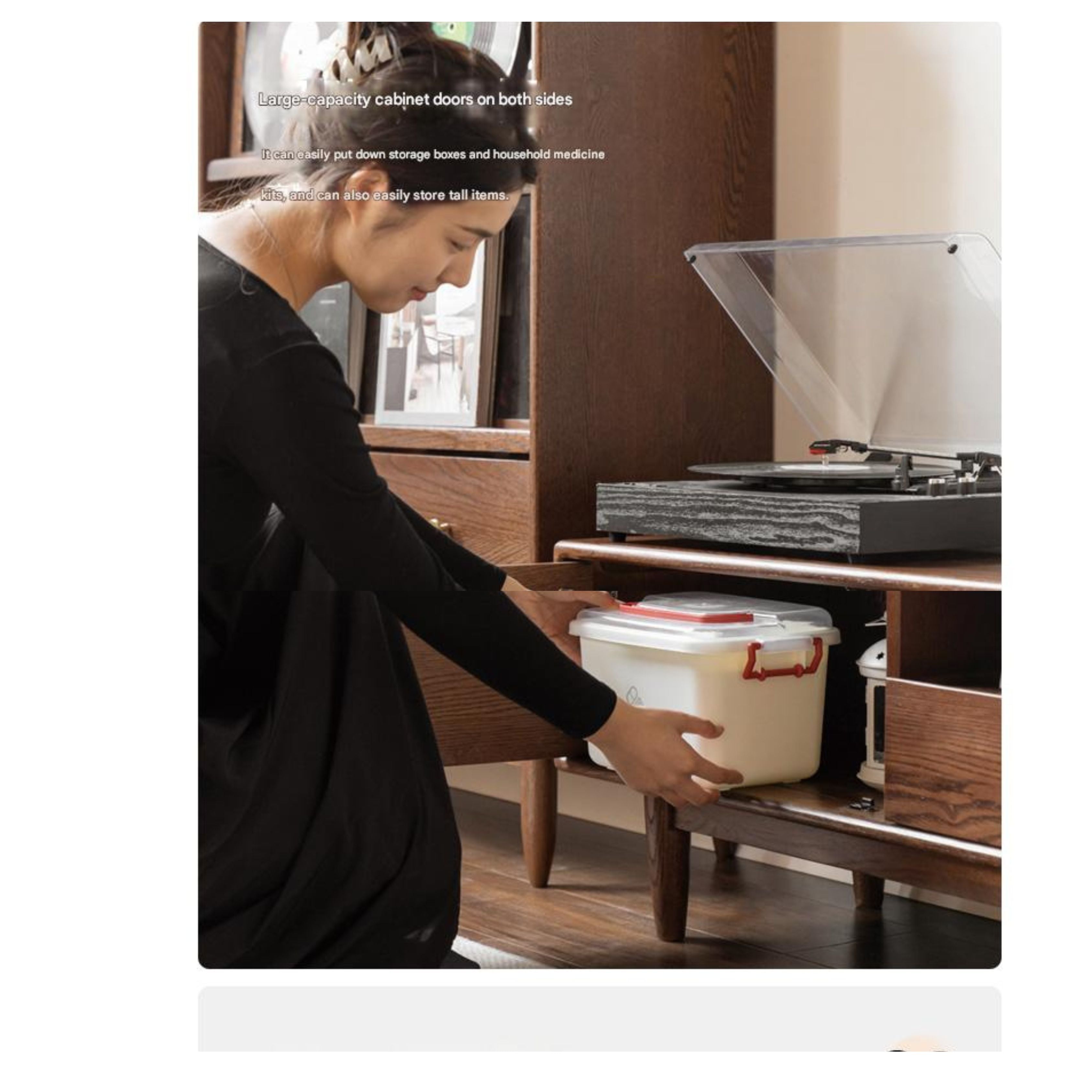 Oak Solid Wood Nordic Modern TV Stand