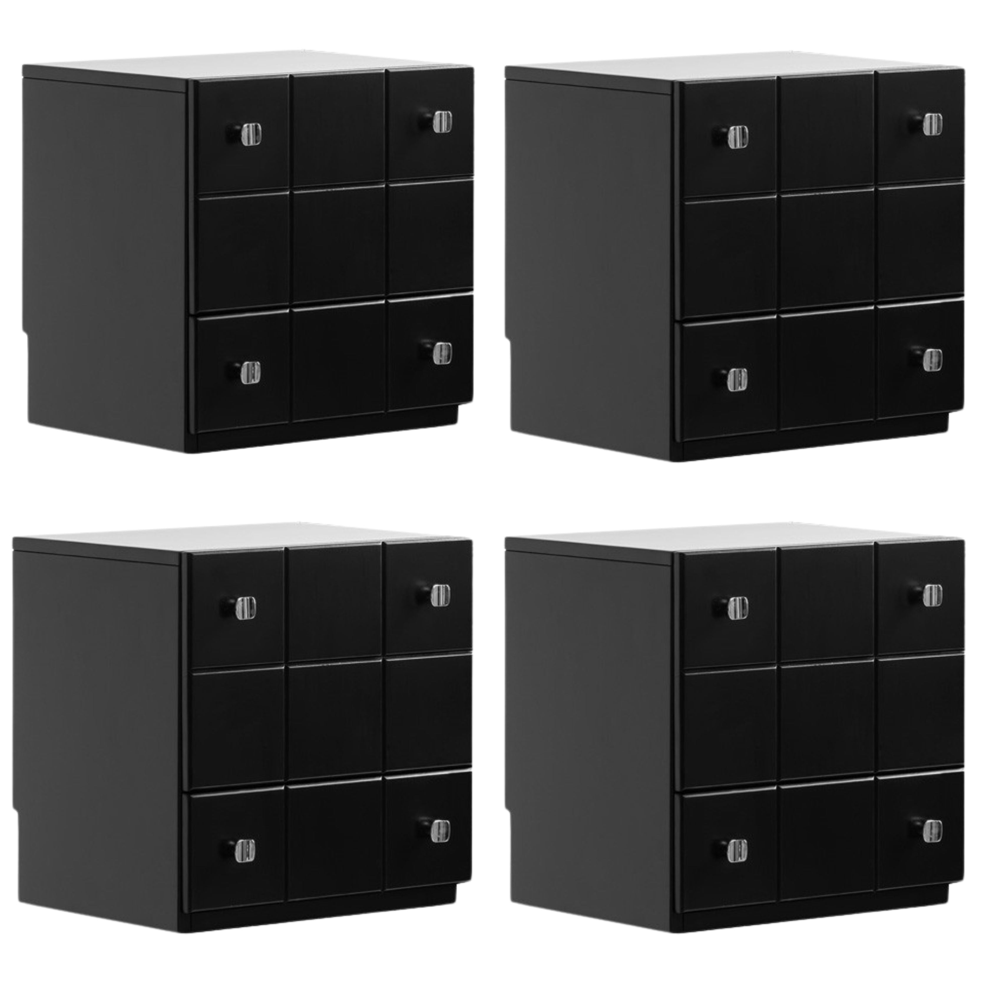 Poplar, Rubber Solid Wood Retro Style Side Cabinets.