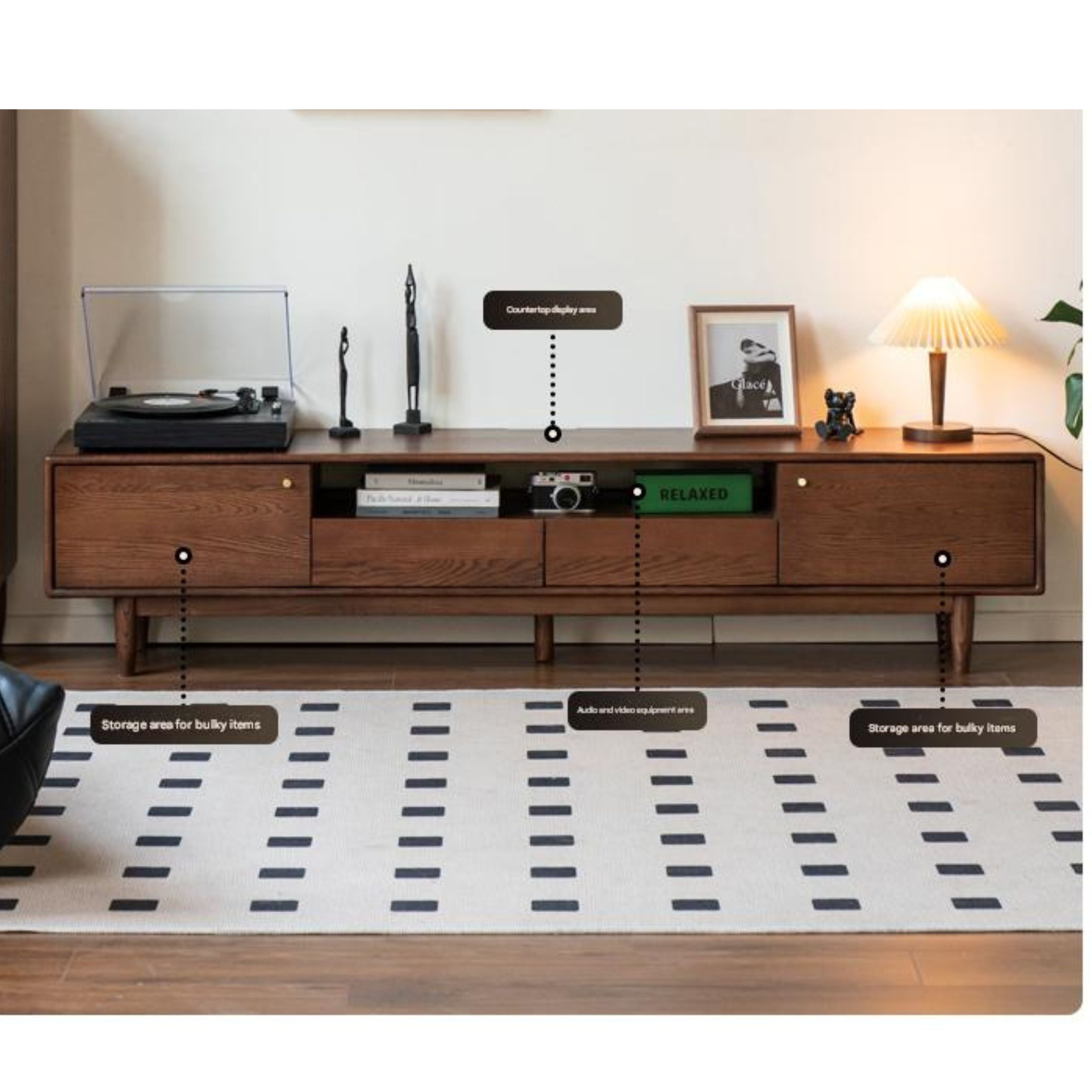 Oak Solid Wood Nordic Modern TV Stand