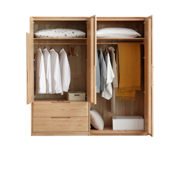 Ash Solid Wood Wardrobe Modern