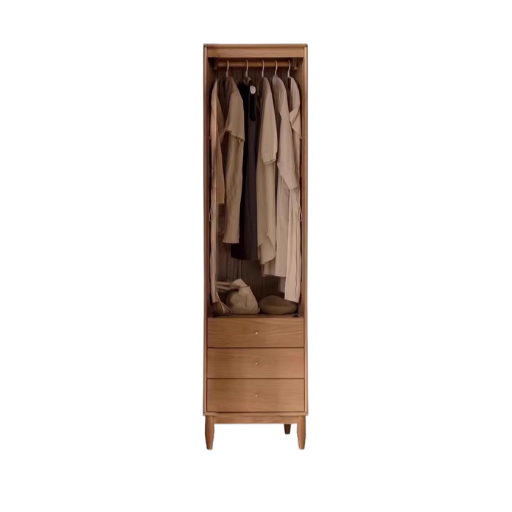 Oak Solid Wood Rattan Wardrobe