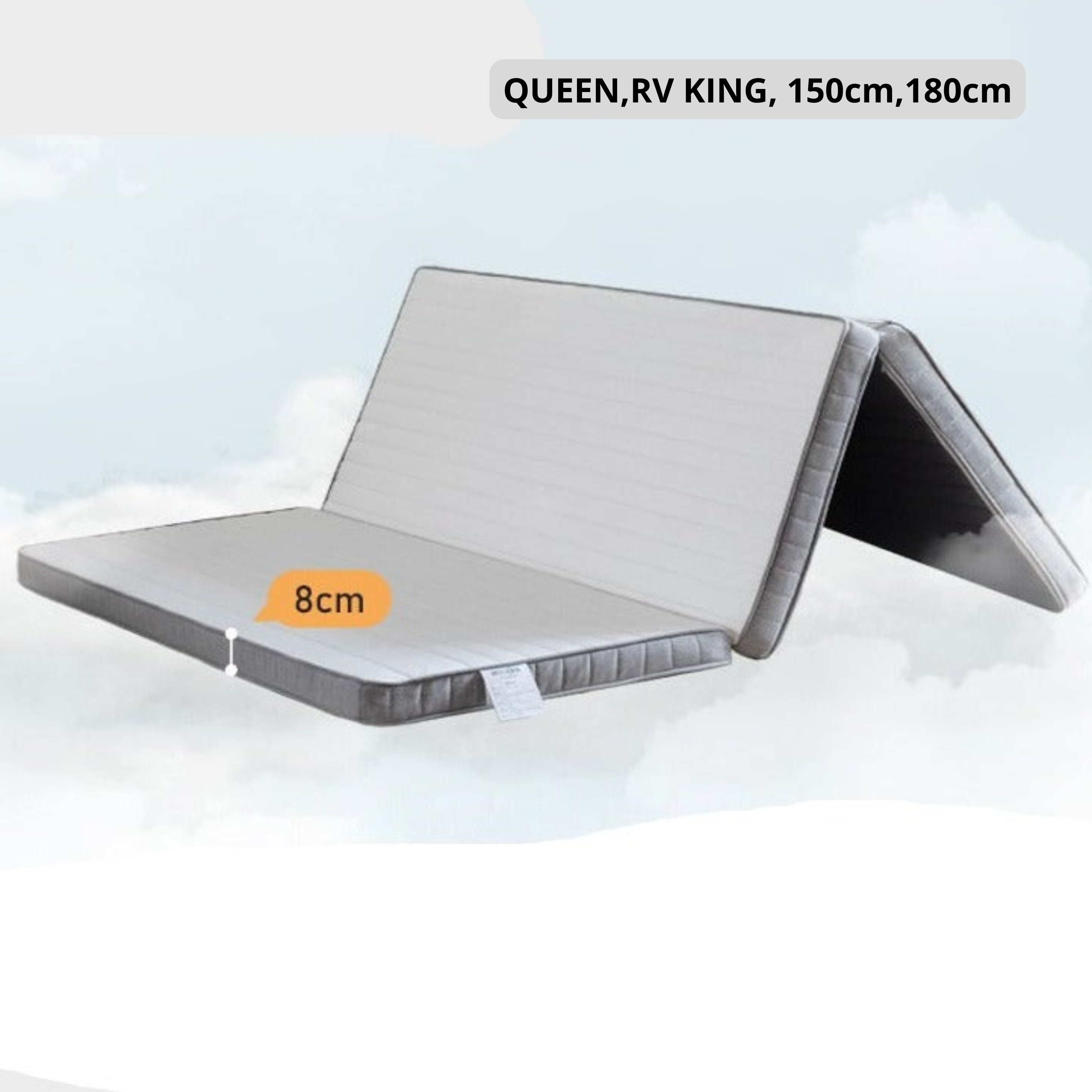 Coconut palm latex three-fold mattress with Spine Protection 8cm :