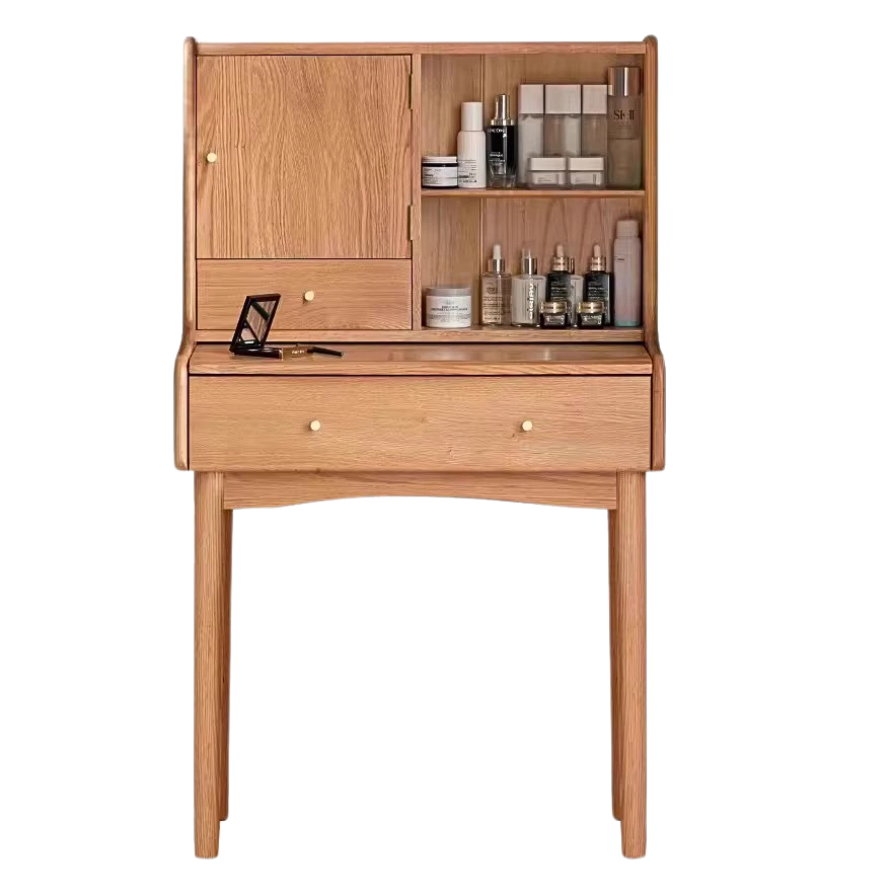 Oak Solid Wood, Solid Rubberwood Vanity Table, Makeup Table.