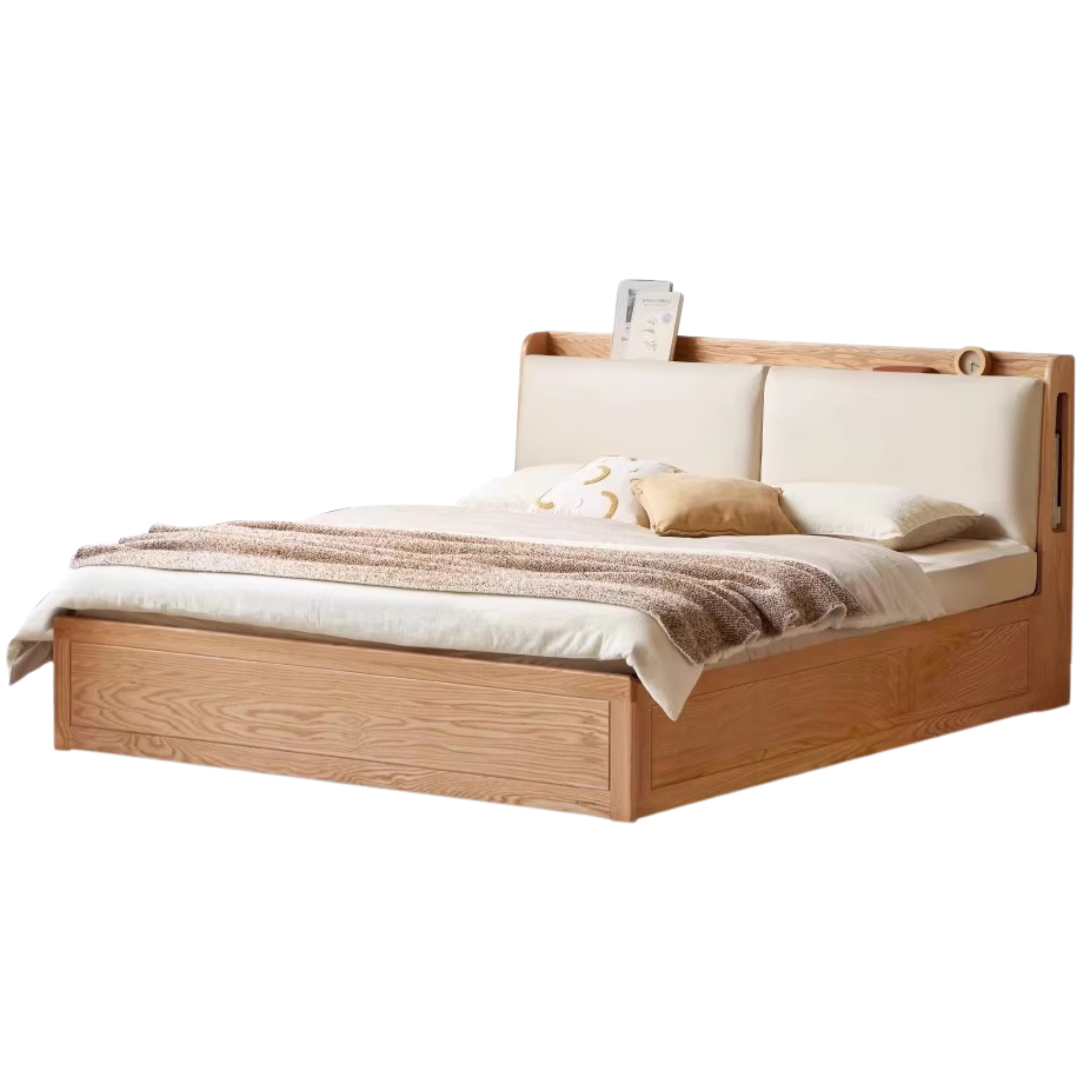 Oak Solid Wood Box Bed Storage Technology Cloth