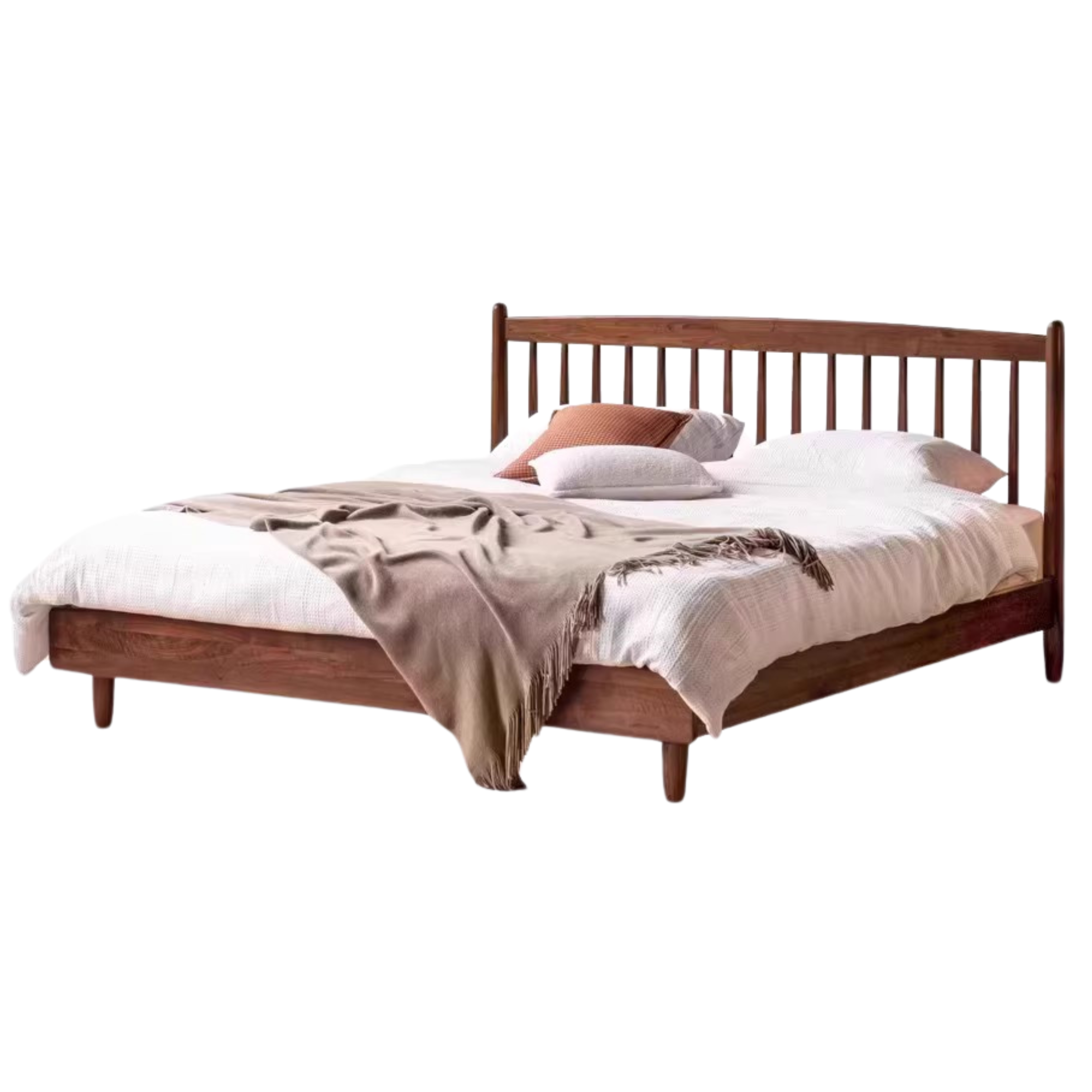 Black Walnut Solid Wood Bed Modern