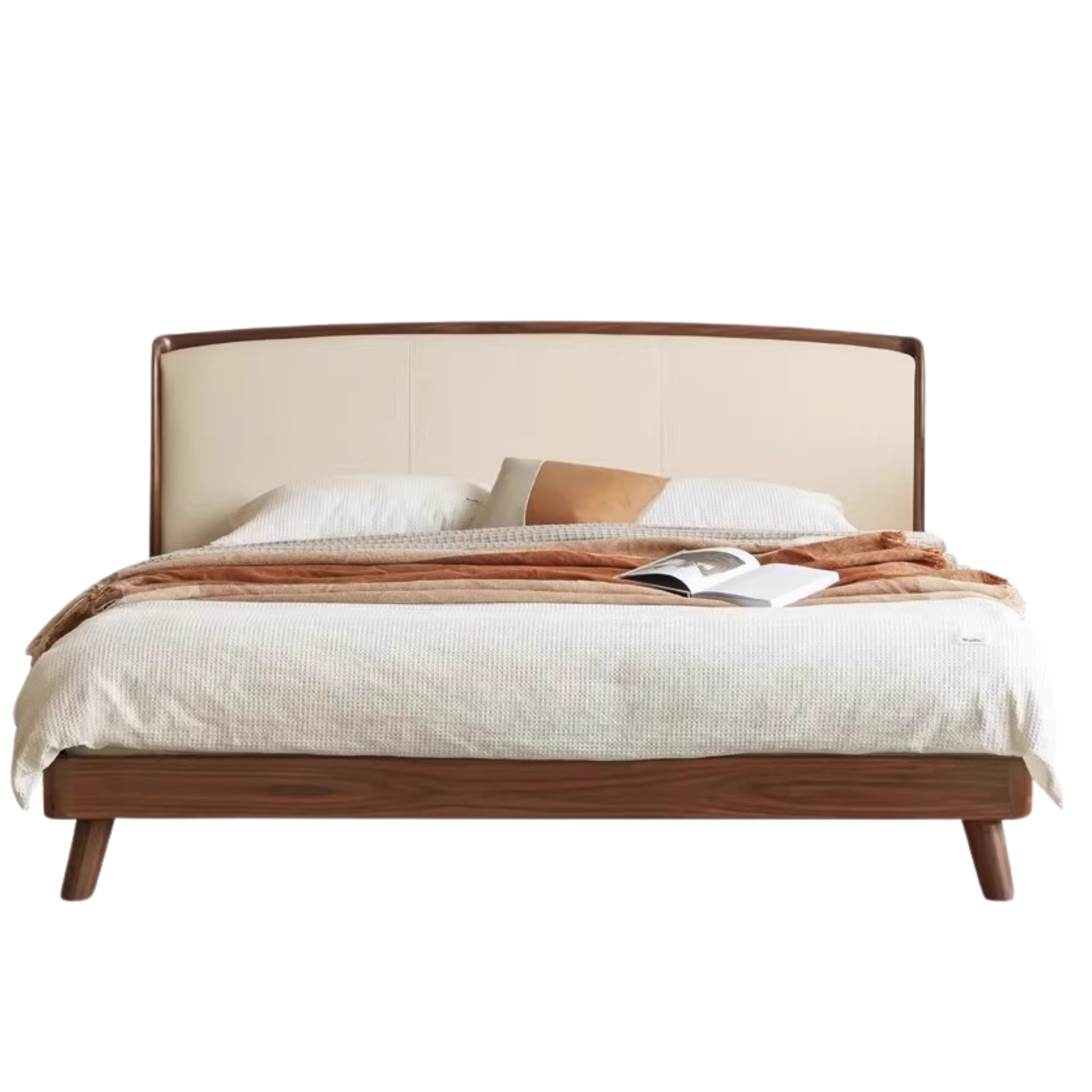 Teak, Black Walnut, Oak Solid Wood First Layer Yellow Cowhide Leather,Technical Cloth
