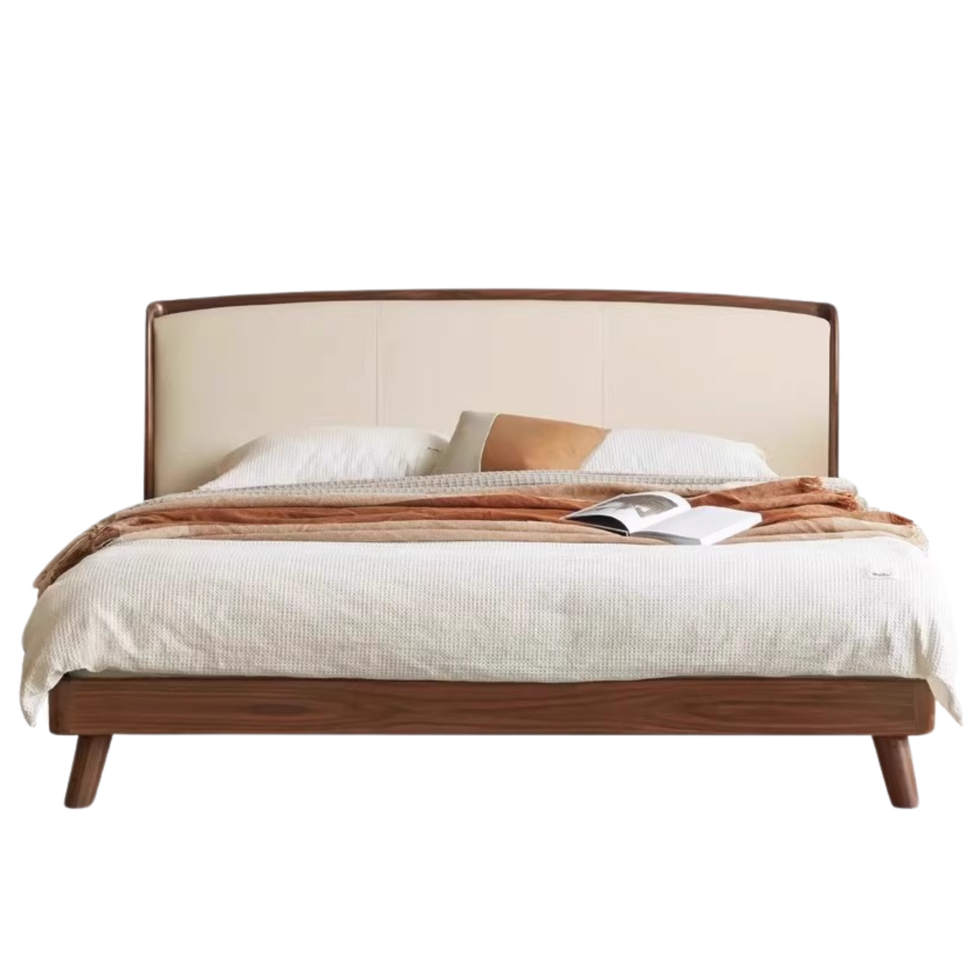 Teak, Black Walnut, Oak Solid Wood First Layer Yellow Cowhide Leather,Technical Cloth