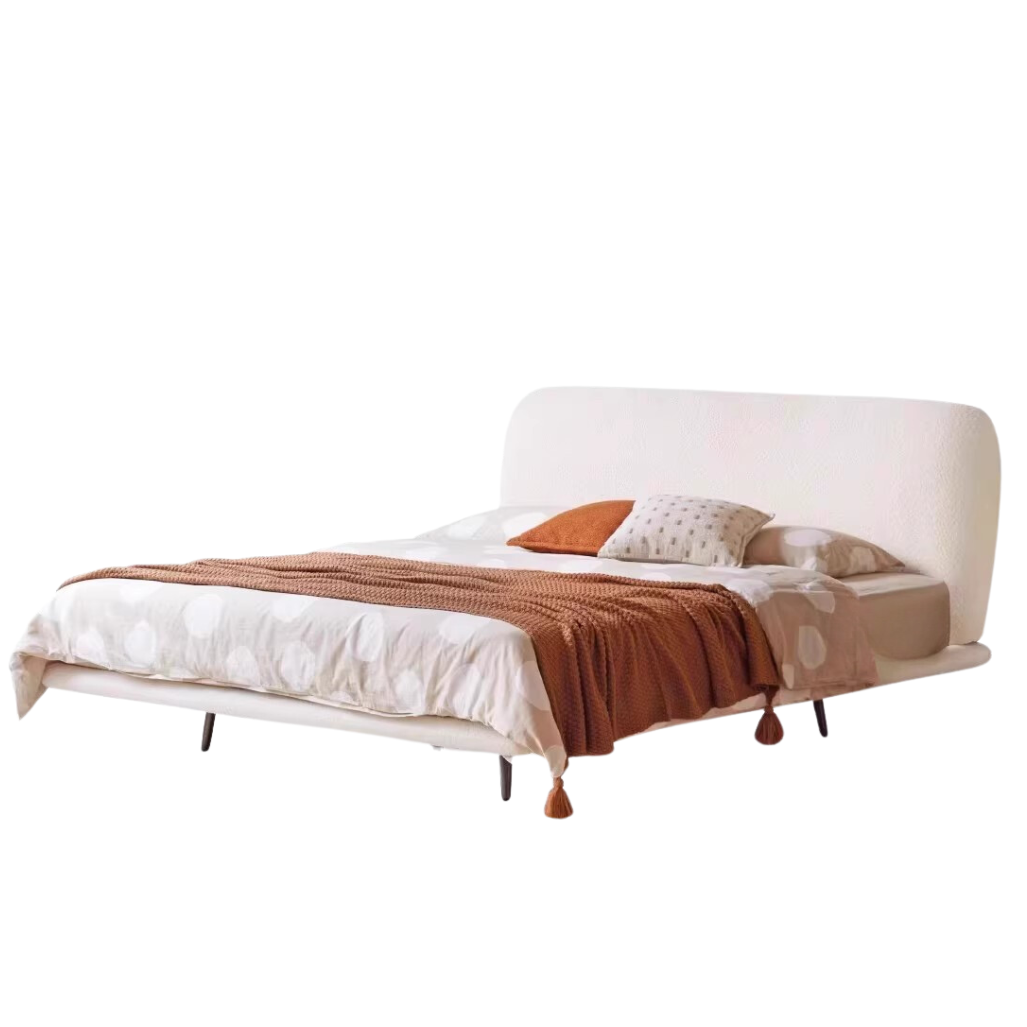 Fabric Soft Luminous White Suspension Imitation Lamb Fleece Bed