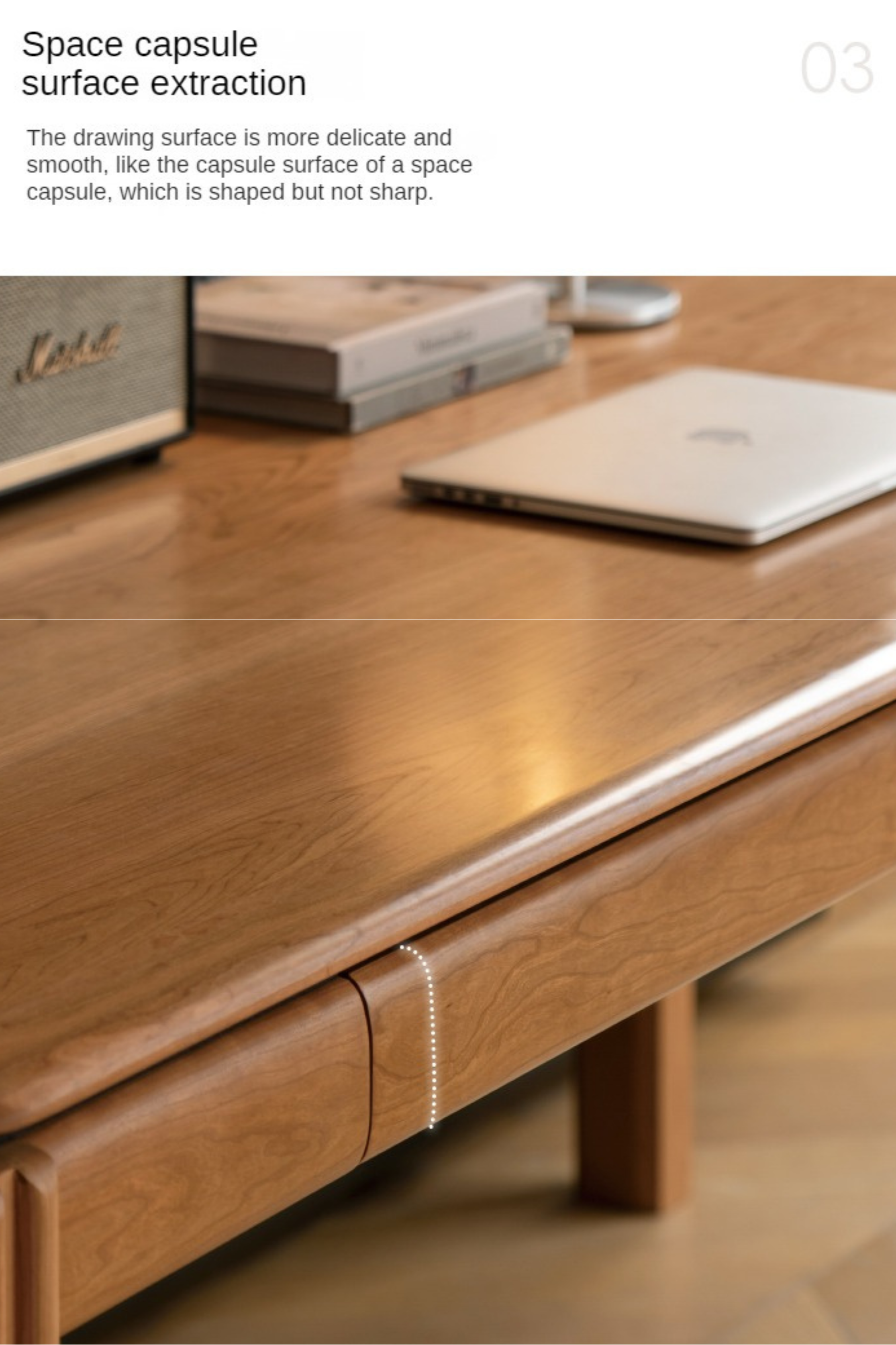 Cherry Solid Wood Color Large Office Desk