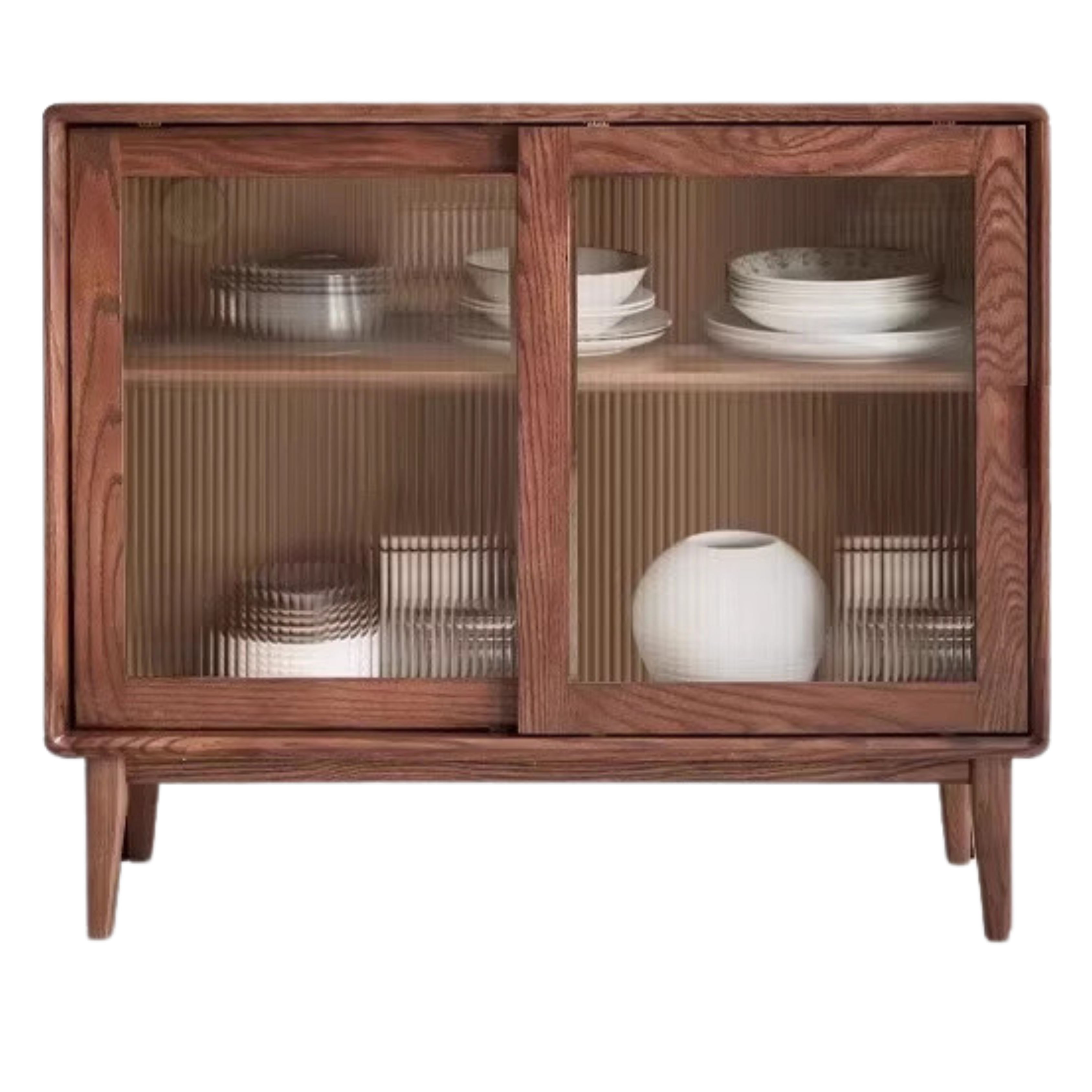 Solid Rubberwood, Oak Solid Wood Sideboard, Buffet Cabinet