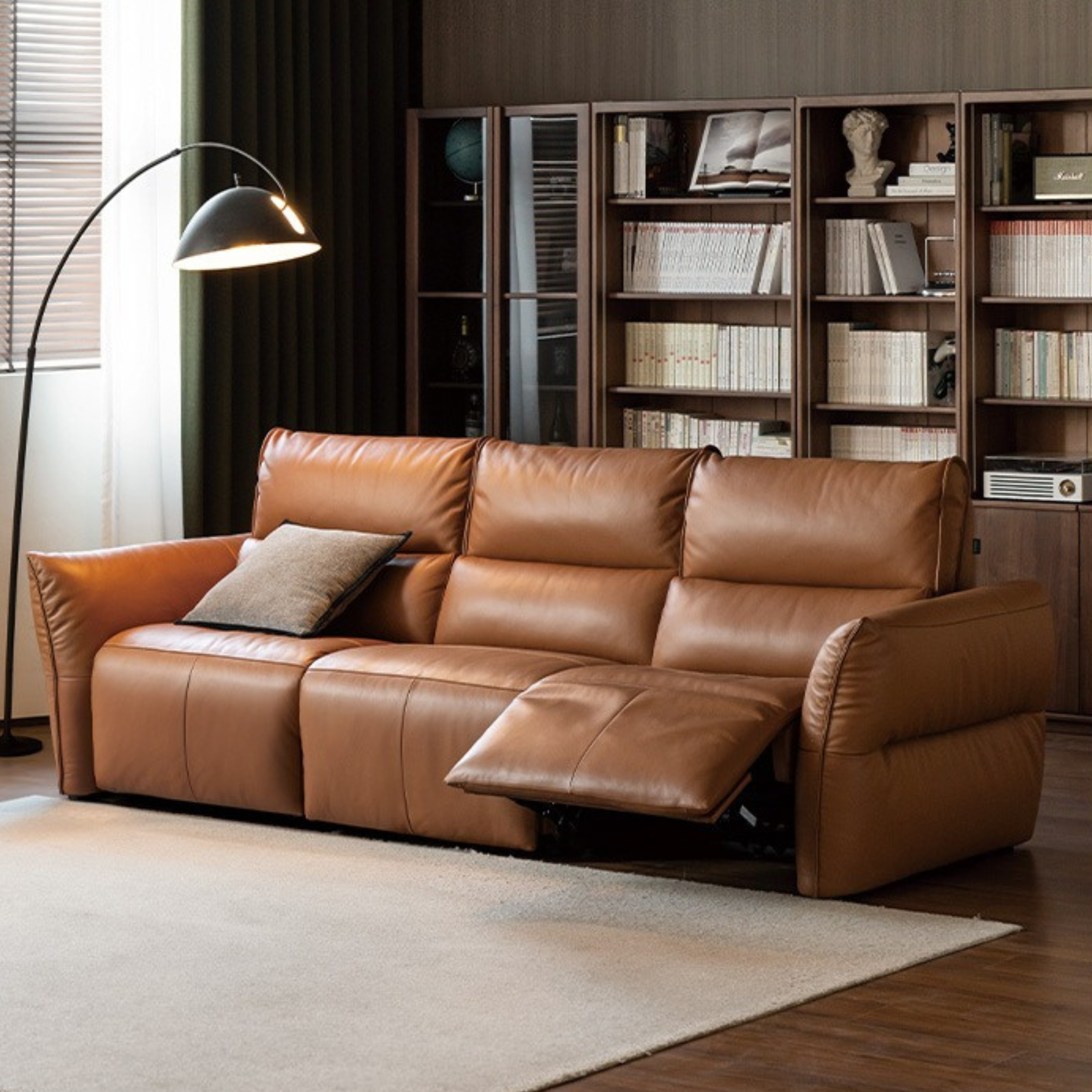 Leather Electric Luxury High Backrest Sofa,